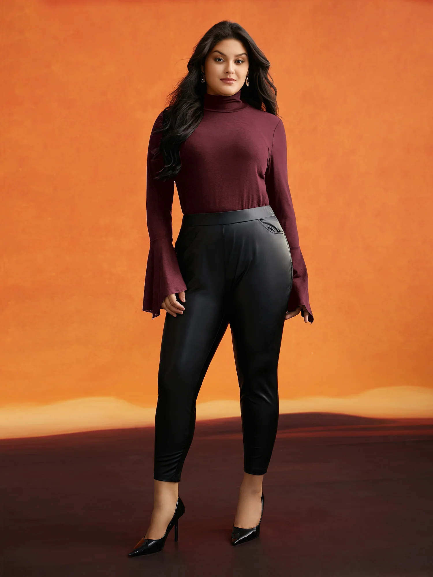 Bell Sleeves Turtleneck T-shirt - Image 13