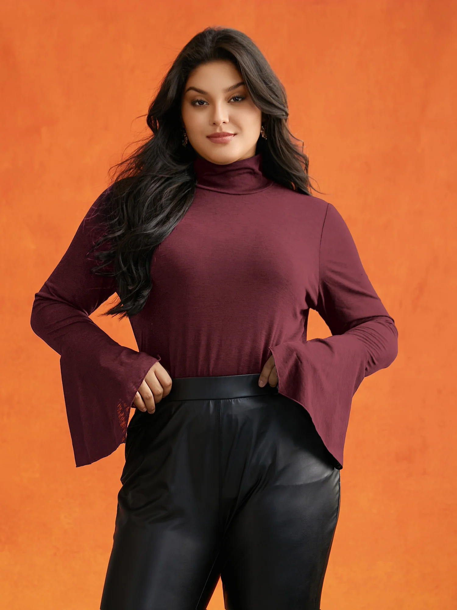 Bell Sleeves Turtleneck T-shirt - Image 14