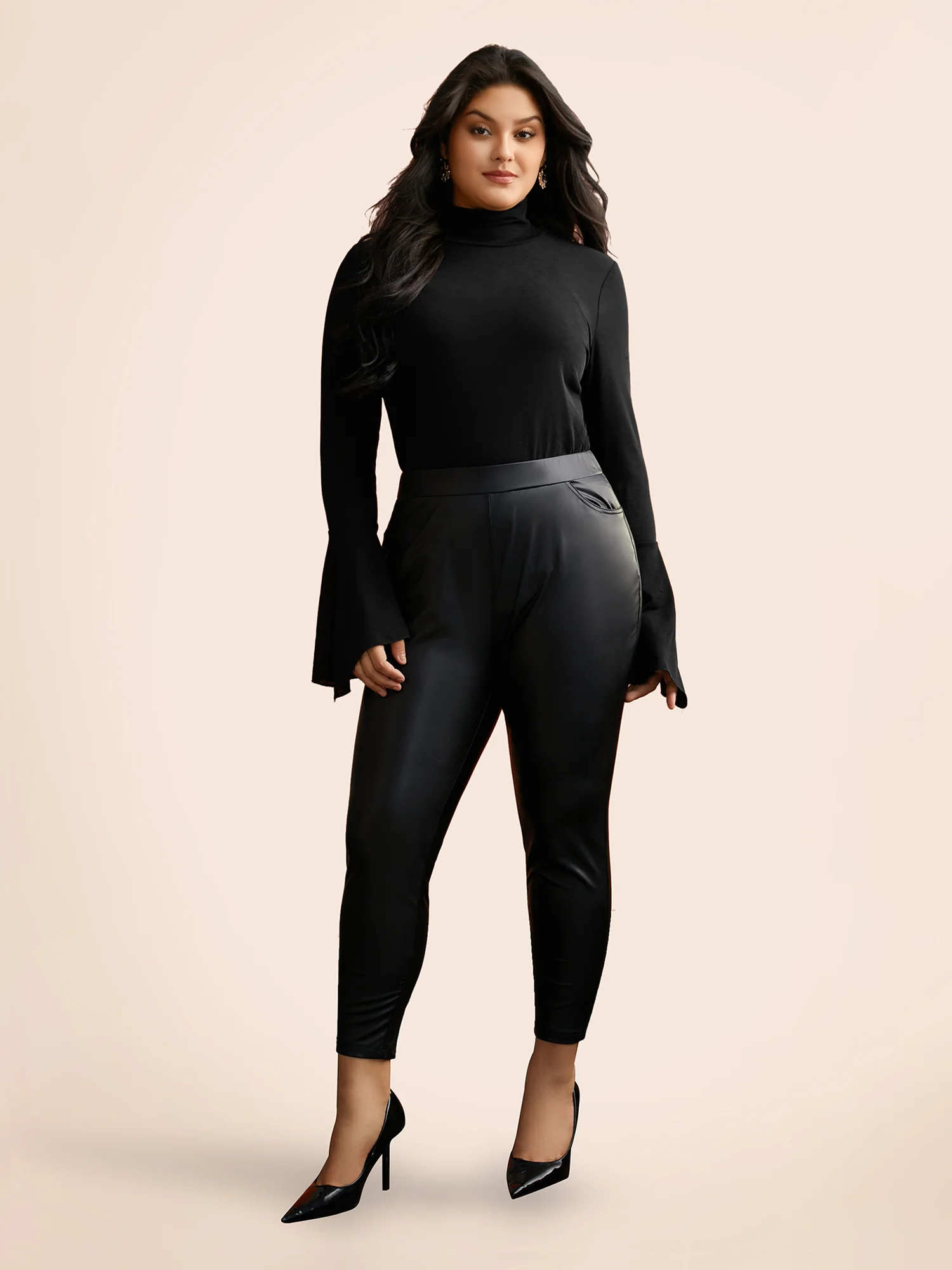 Bell Sleeves Turtleneck T-shirt - Image 3