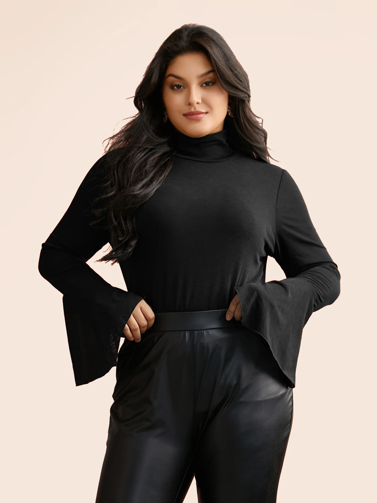 Bell Sleeves Turtleneck T-shirt - Image 5