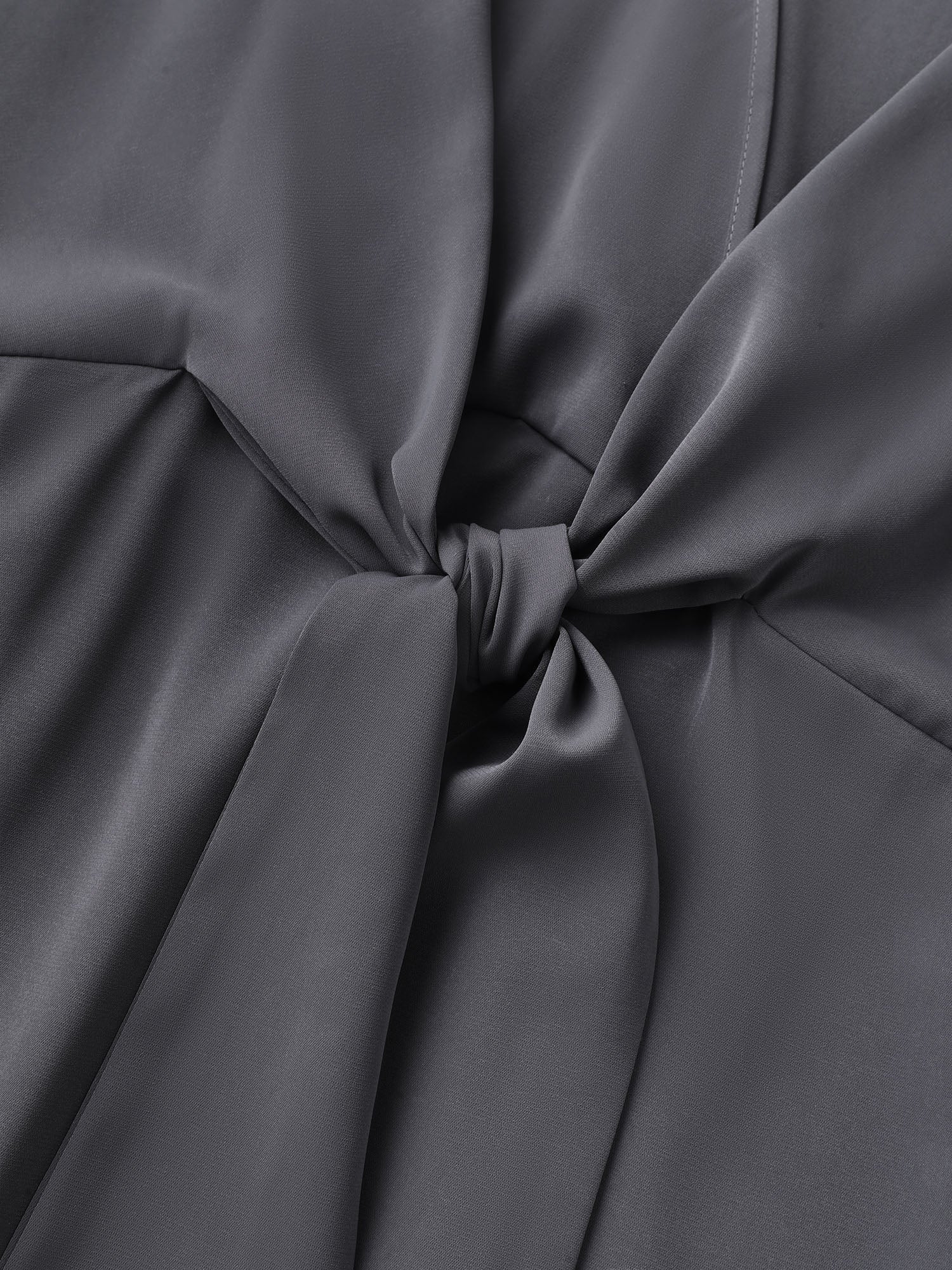 Belt Knotted-Front Waist-Cinching Midi Dress - Image 5