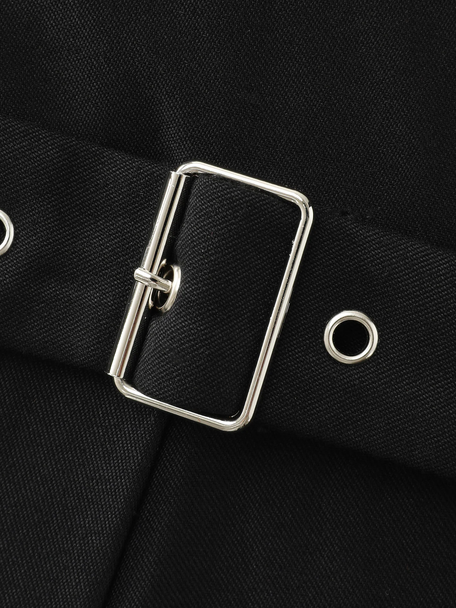 Belted Contrast Collar Plain Jumpsuit - Image 5