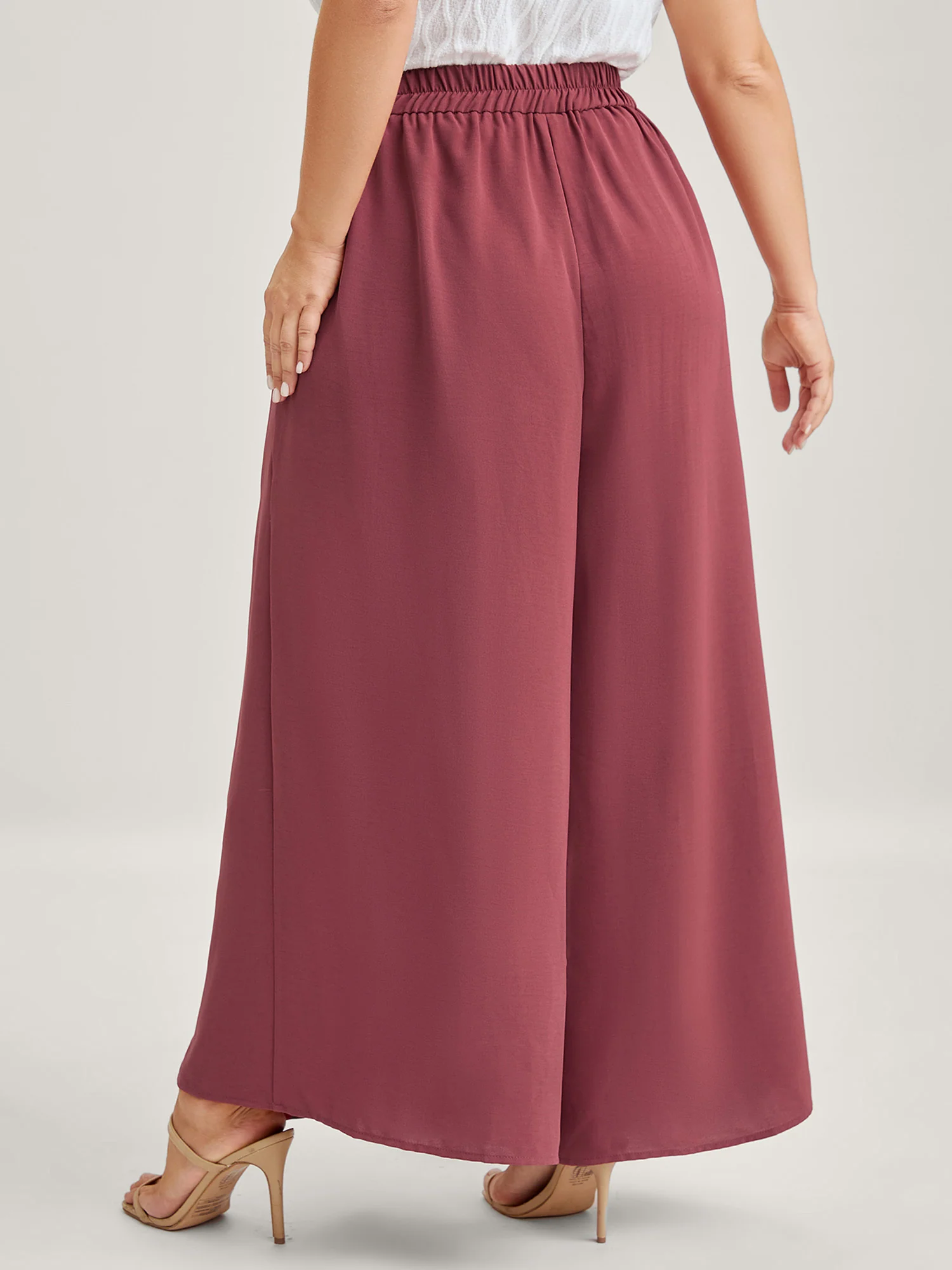 Belted Front Overlap Wide-Leg Pants - Image 5