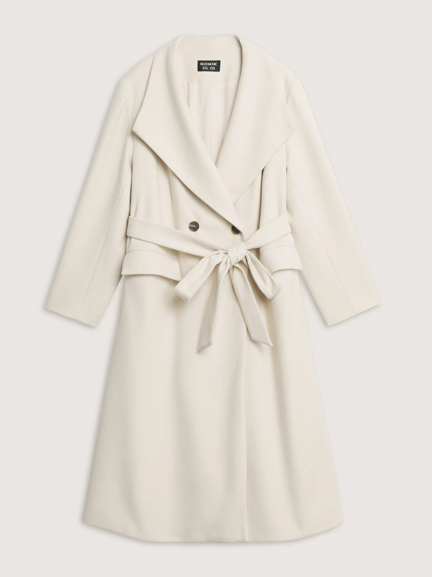 Belted Lapel Collar Double Button Coat - Image 8