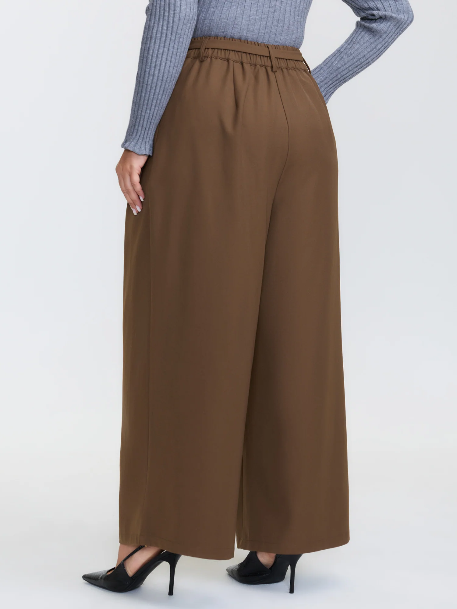 Belted Side Pleated Adjustable Pants - Image 5
