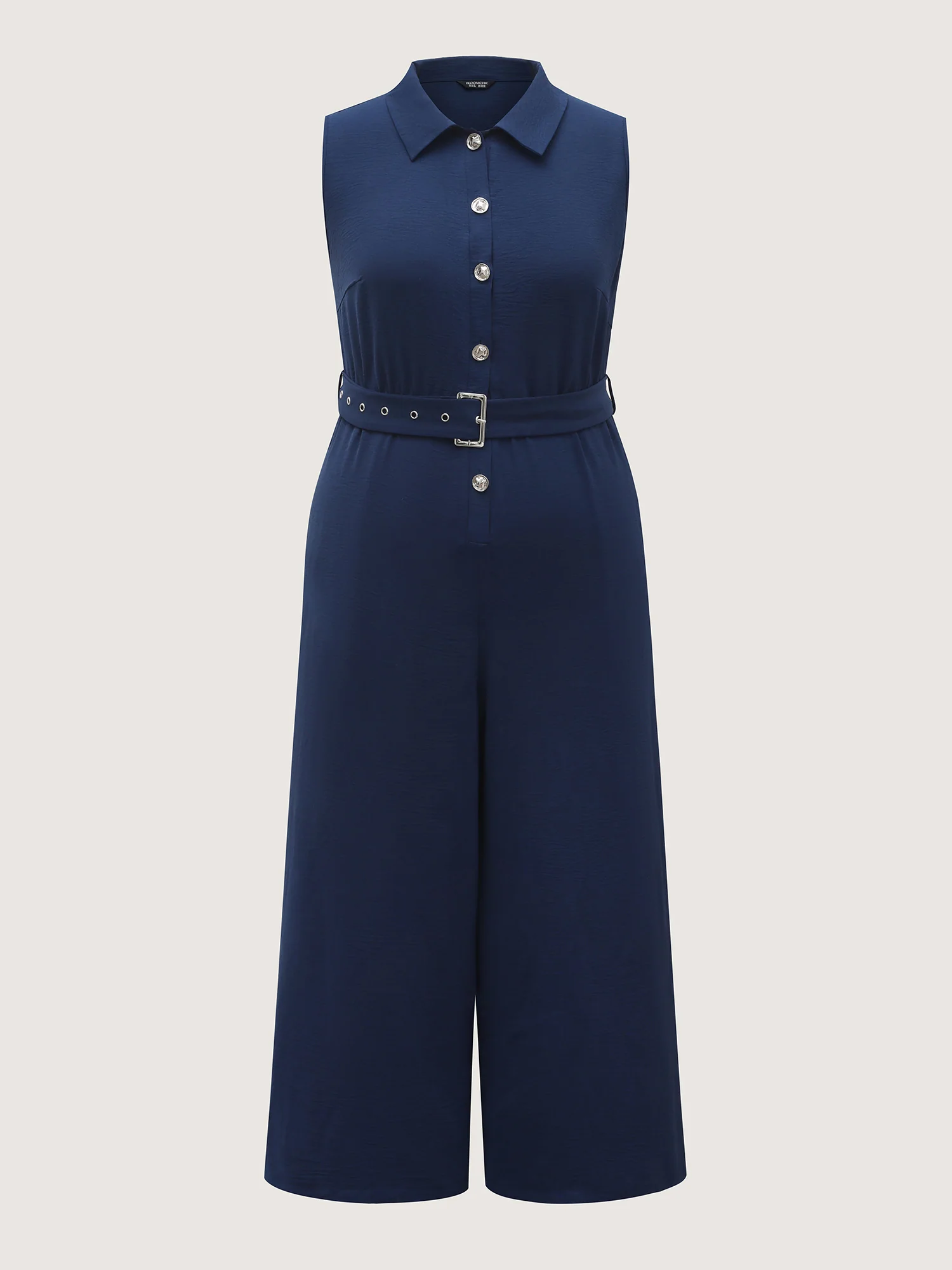 Belted Waist-Cinched Wide-Leg Jumpsuit - Image 7