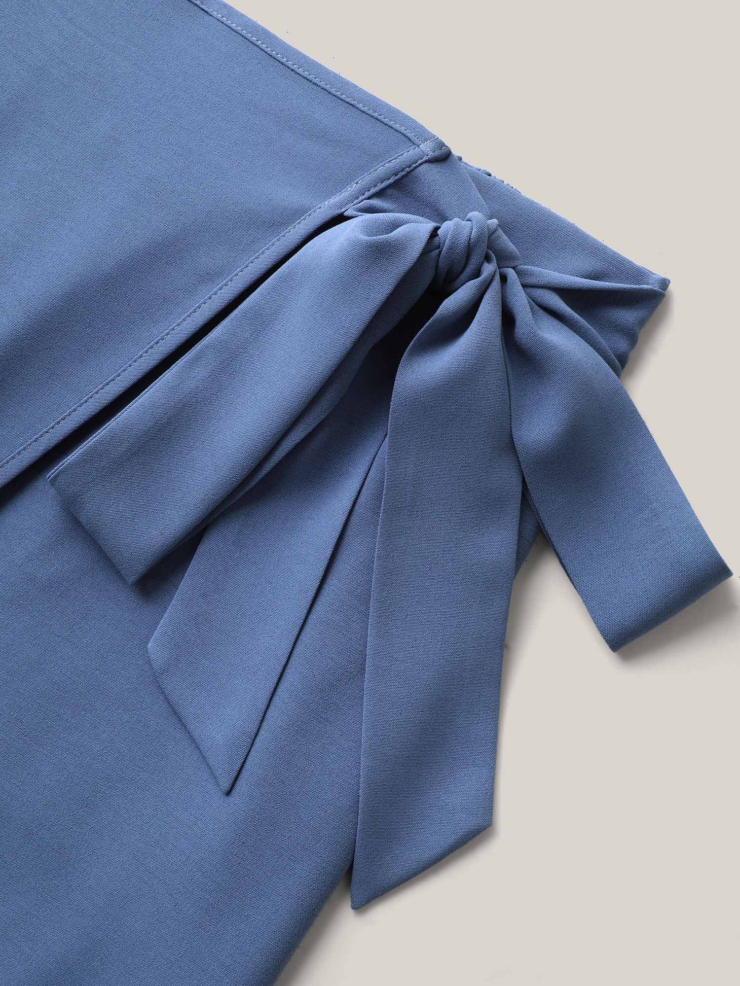 Belted Wrap Detail Wide-Leg Pants - Image 6