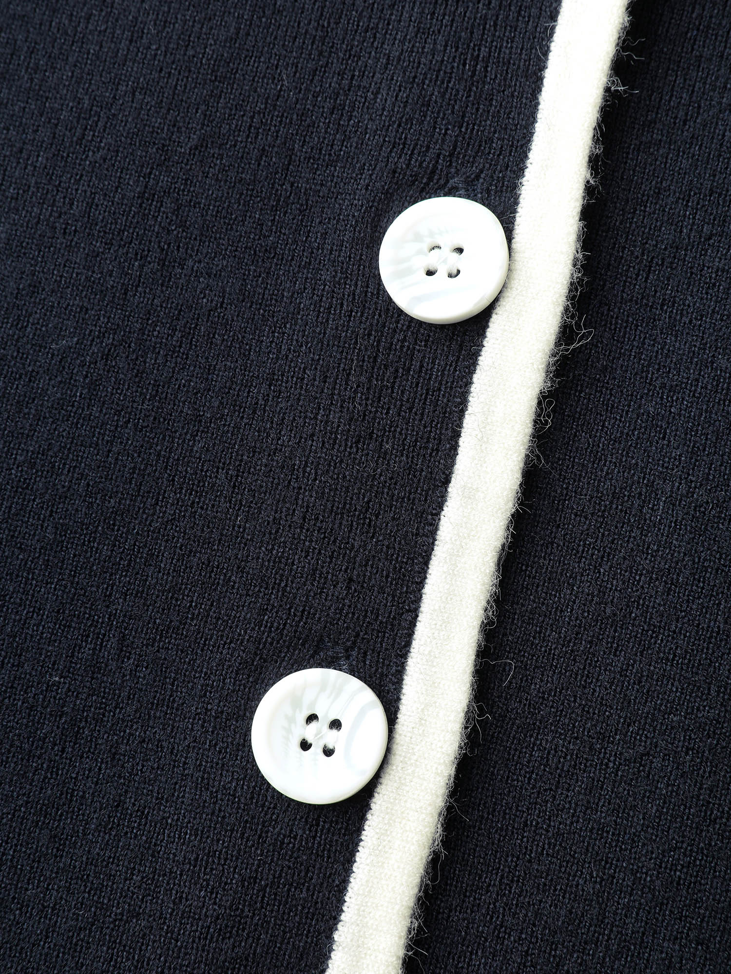 Blazer Collar Pockets Color Contrast Knit Cardigan - Image 6