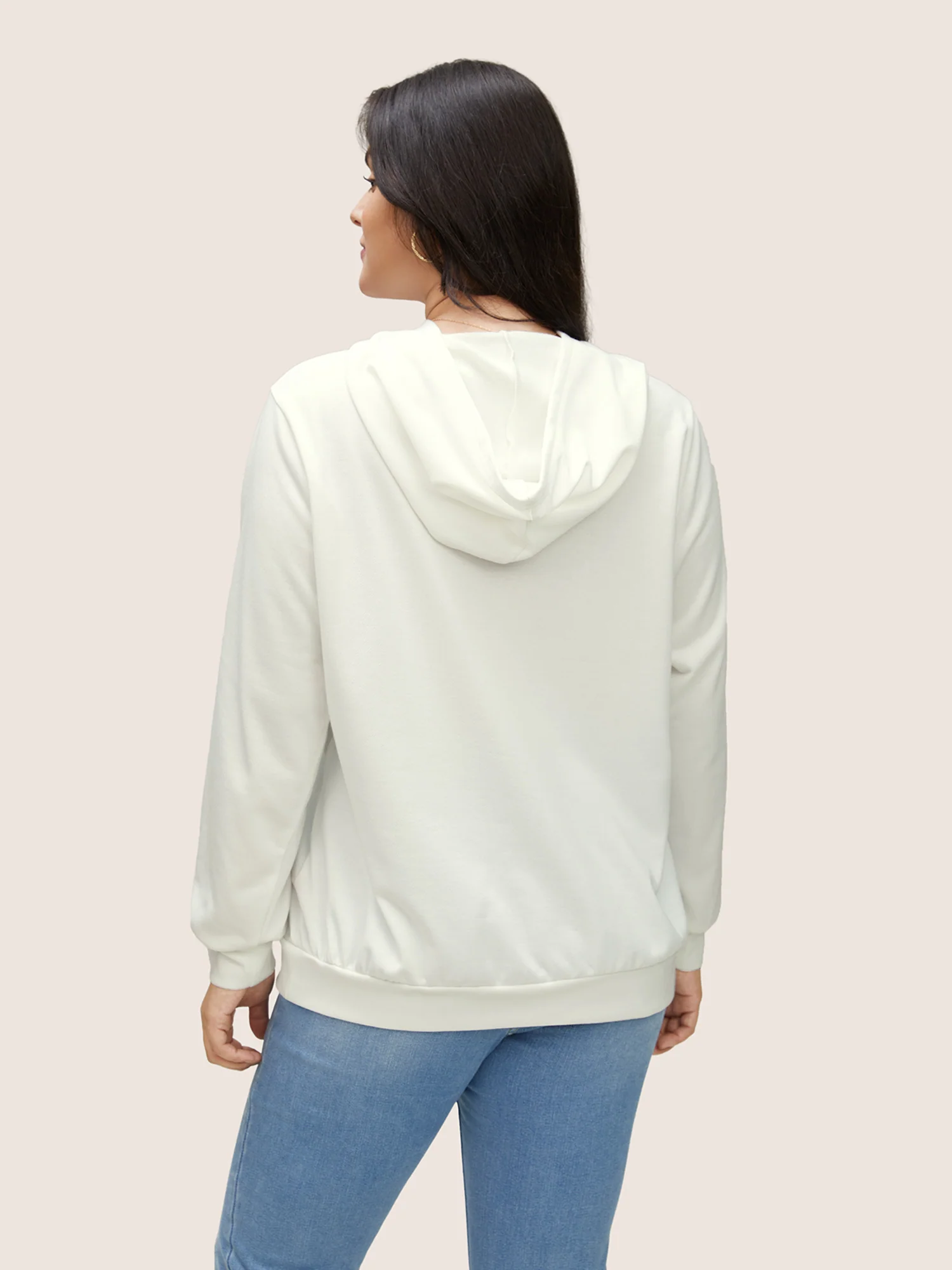 BLOOMCHIC Positive Slogans Graphic Hooded Sweatshirt - Image 2