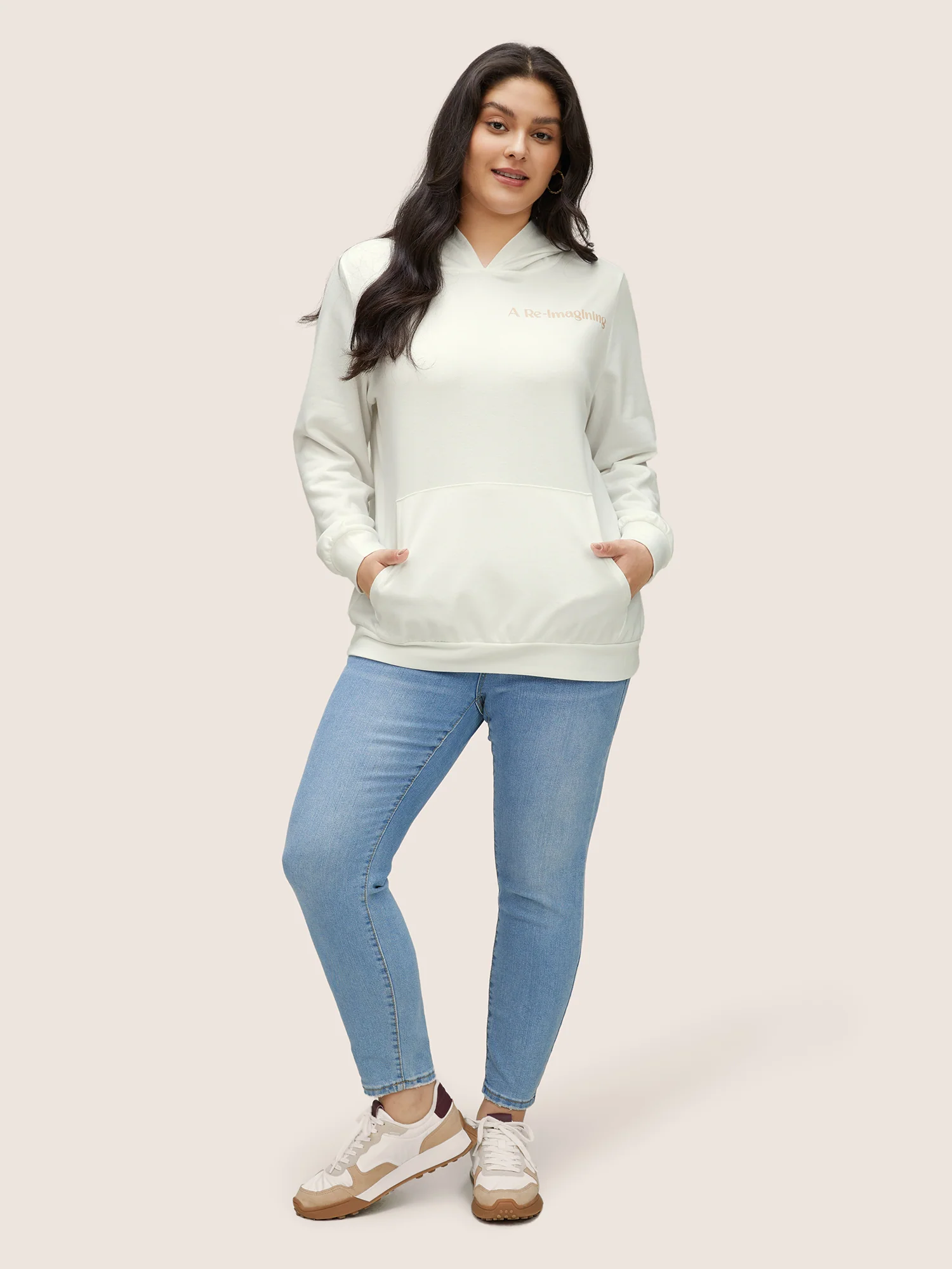 BLOOMCHIC Positive Slogans Graphic Hooded Sweatshirt - Image 3