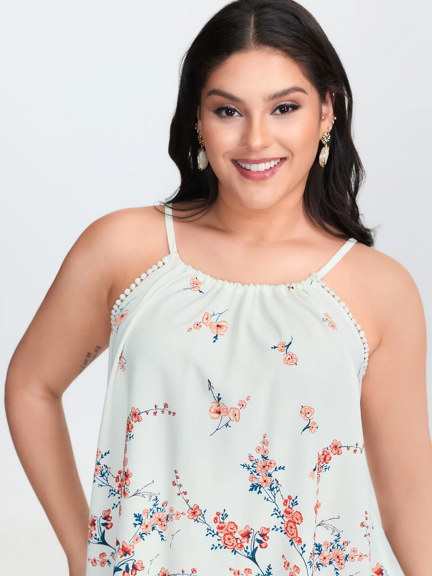Blooming Floral Print Flowy Tank Top - Image 2