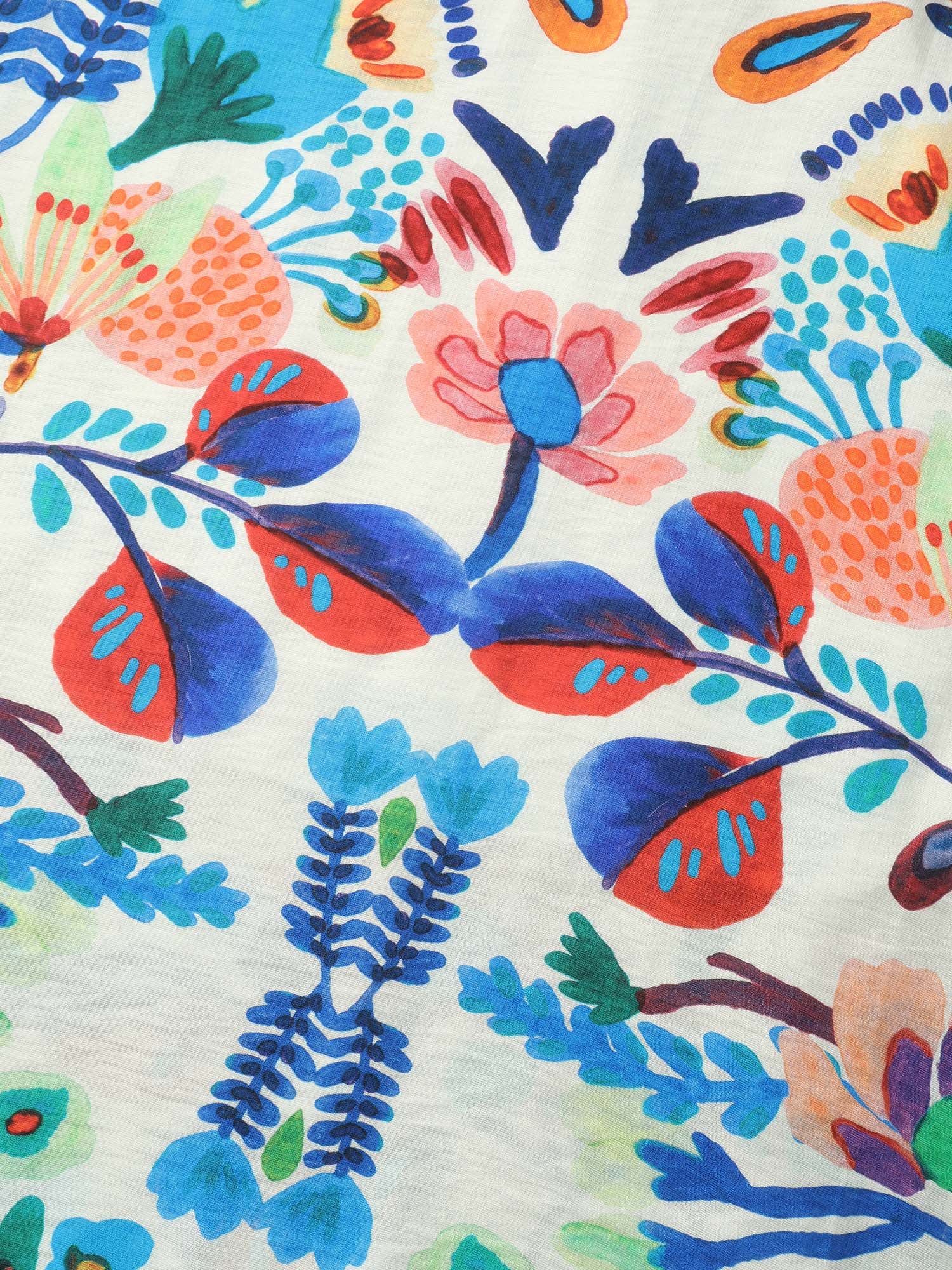 Blooming Florals V-Neck Pockets Midi Dress - Image 5