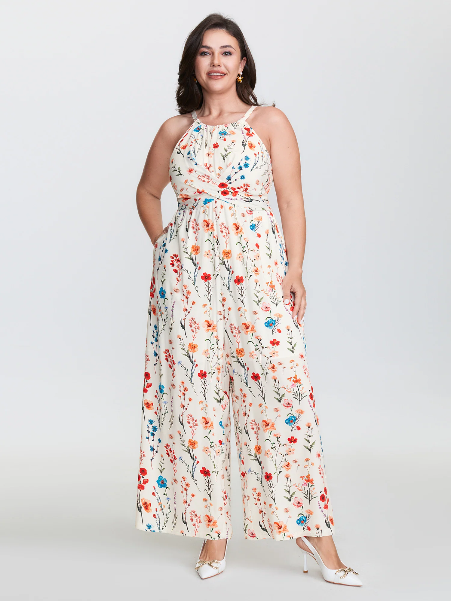 Blooming Florals Waist-Tie Jumpsuit - Image 3
