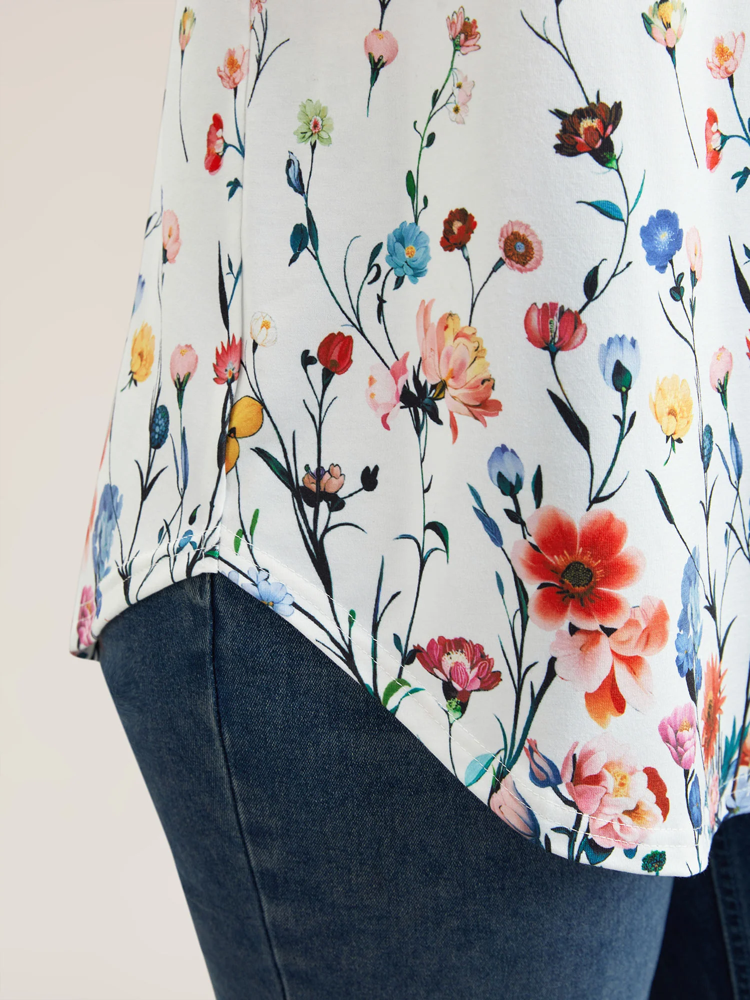 Blooming Flowers Print Stretchy Vest - Image 3
