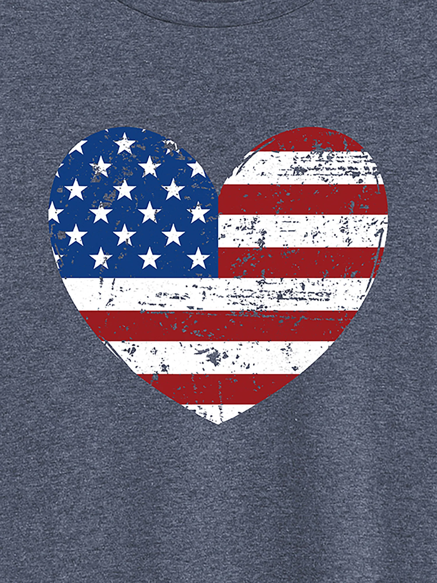 Blue and Red Heart Crew Neck T-Shirt - Image 2