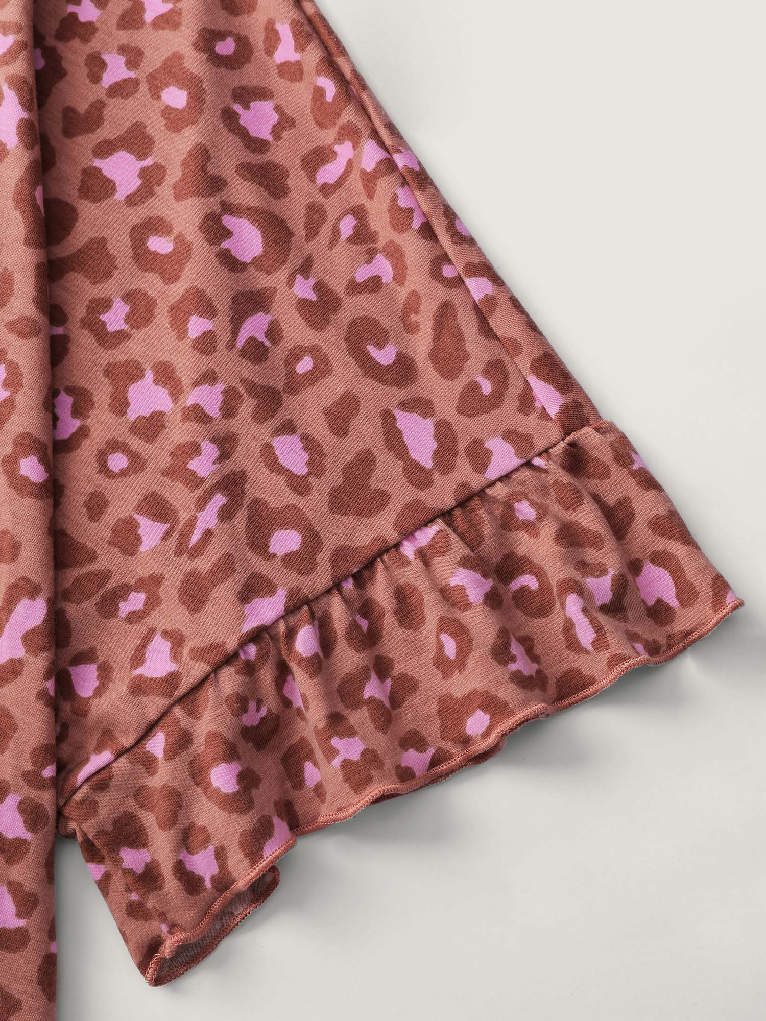 Blushing Leopard Print Cross-Strap Back T-Shirt - Image 7