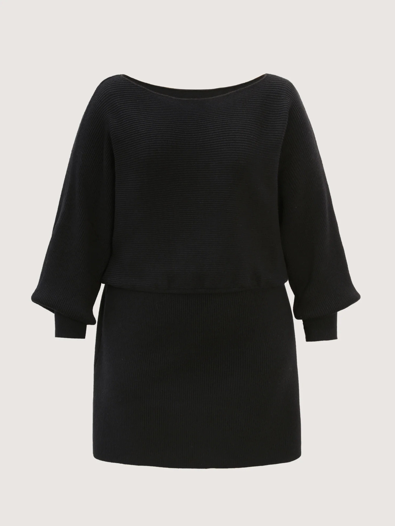Boatneck Textured Dolman Sleeve Sweater Dress - Image 5