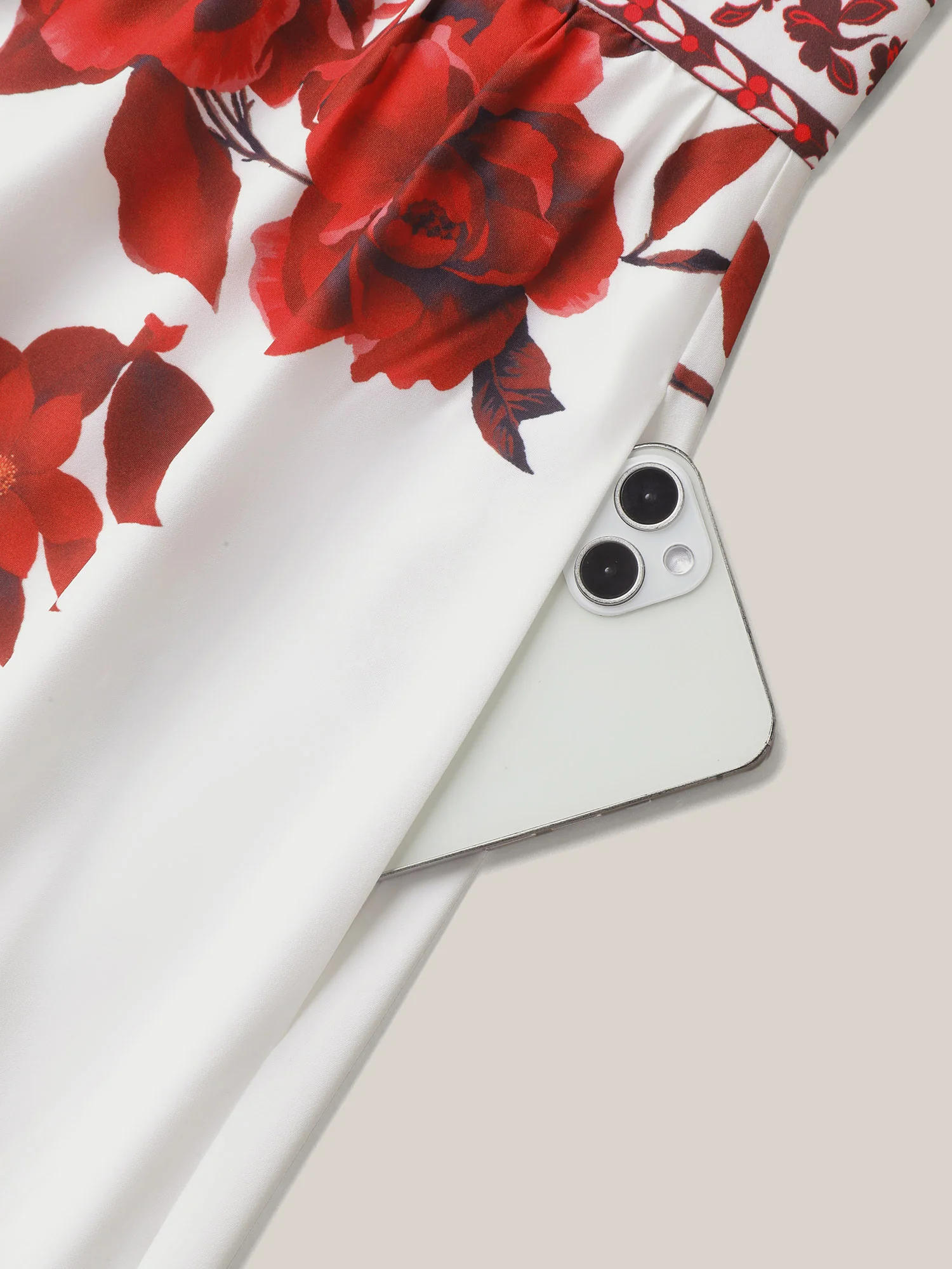 Bohemian Floral Print Stretchy Waist Midi Dress - Image 6