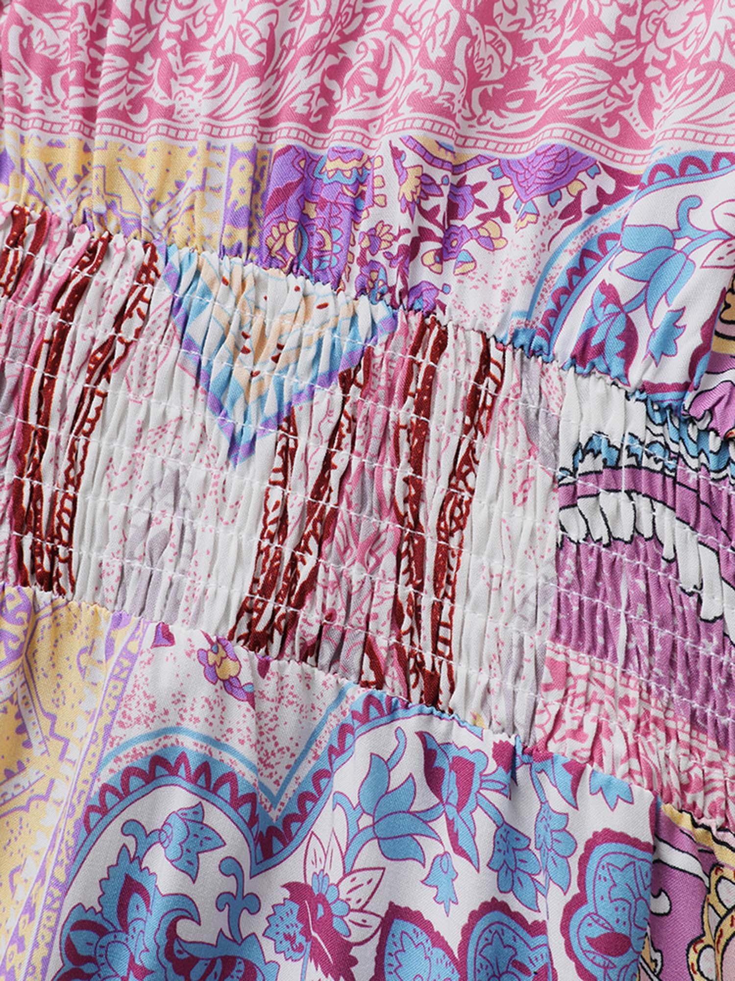 Boho Collage Off-Shoulder Maxi Dress - Image 6