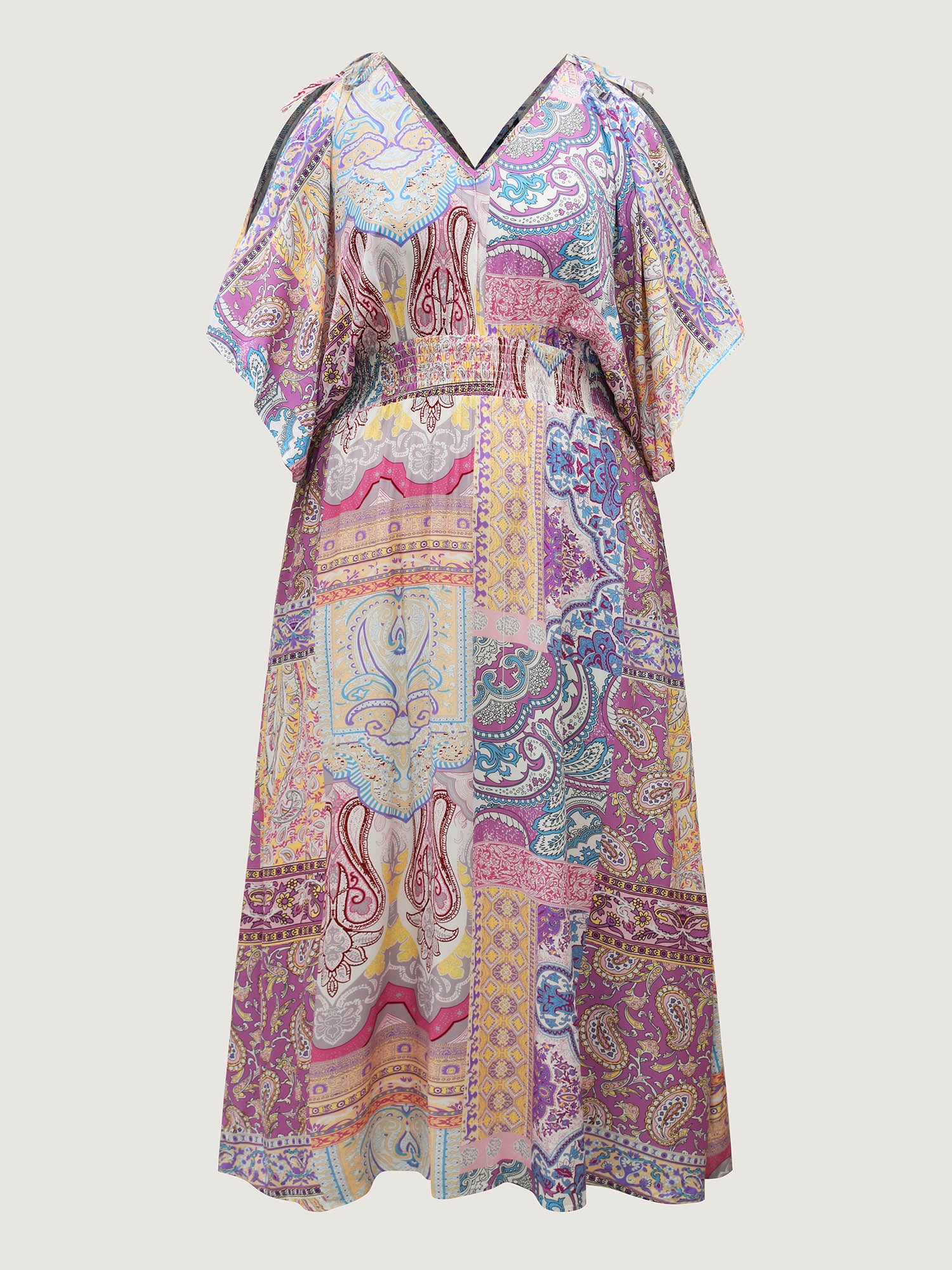 Boho Collage Off-Shoulder Maxi Dress - Image 7