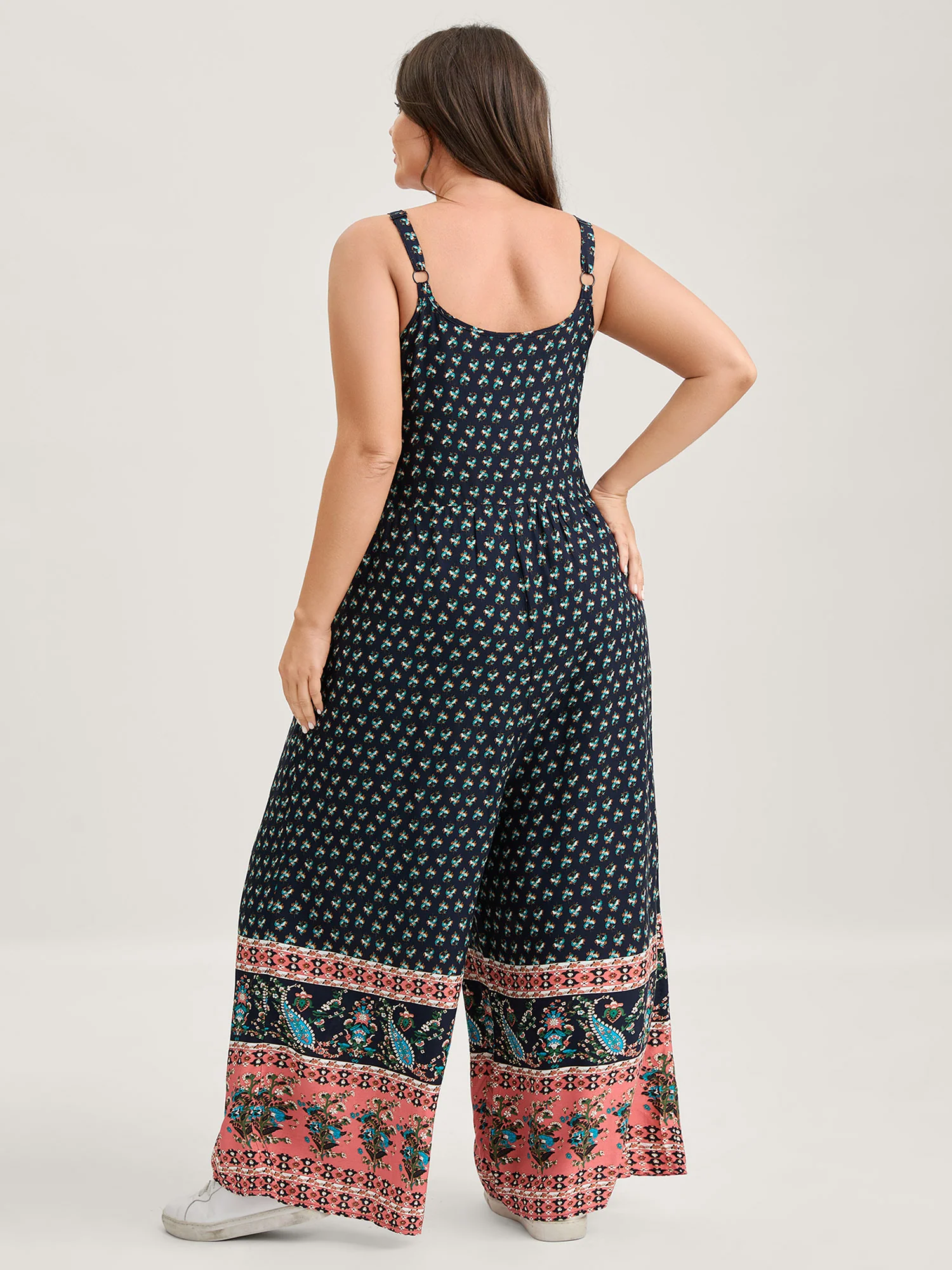 Boho Contrast Cami Wide-Leg Jumpsuit - Image 5