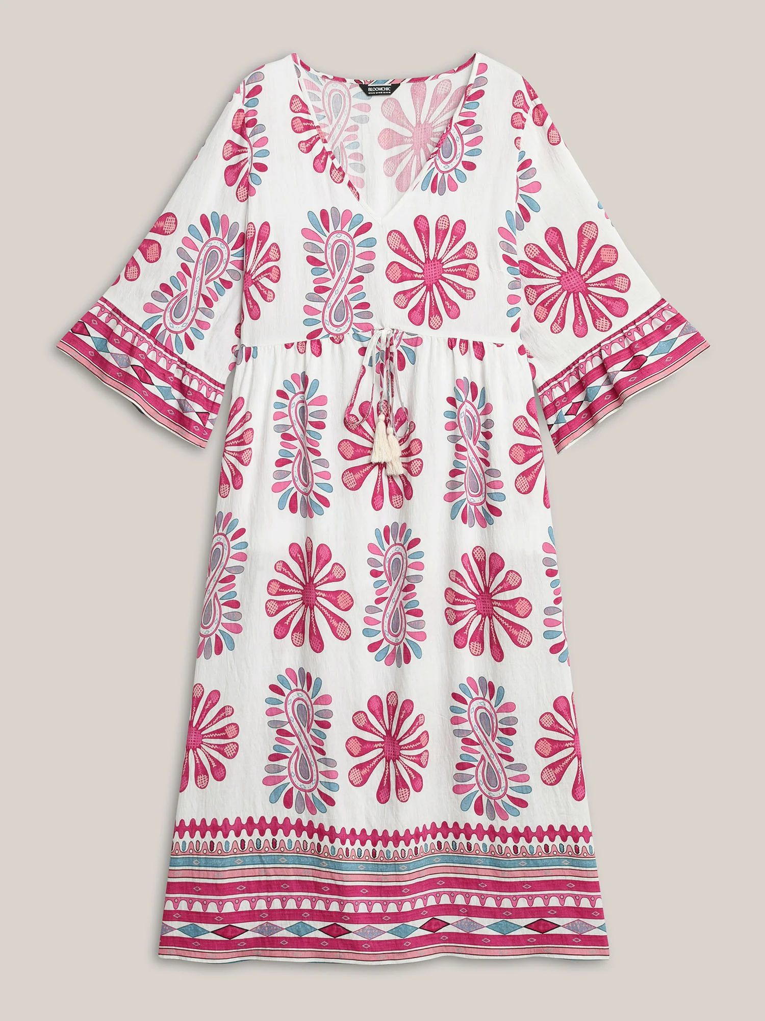 Boho Drama Sheer A-Line Midi Dress - Image 5