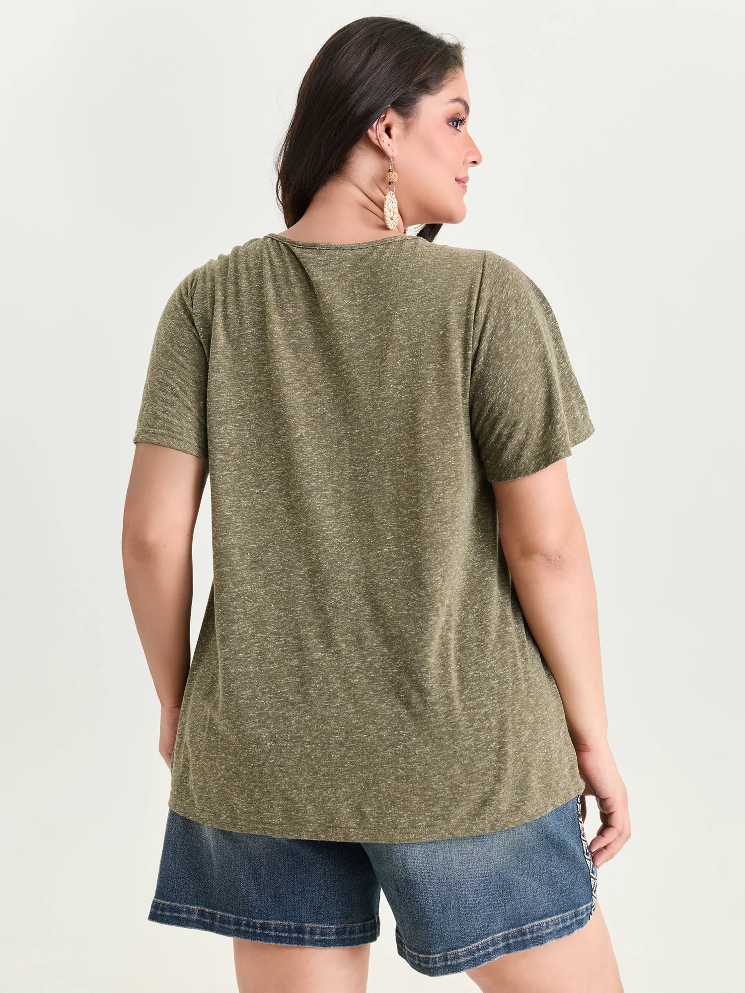 Boho Embroidered Keyhole Neckline Blouse - Image 4