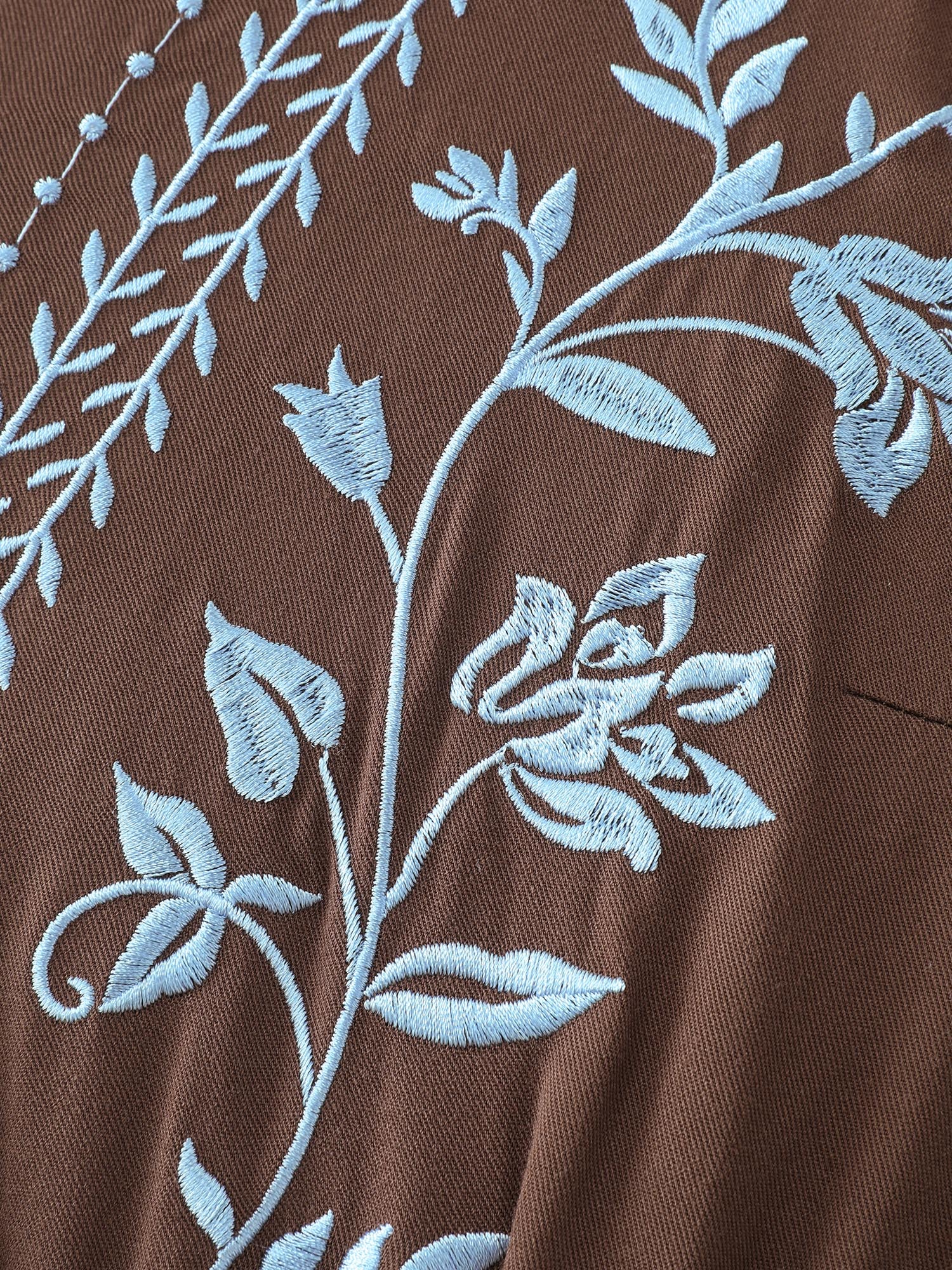 Boho Embroidered Neck-Tie Midi Dress - Image 6