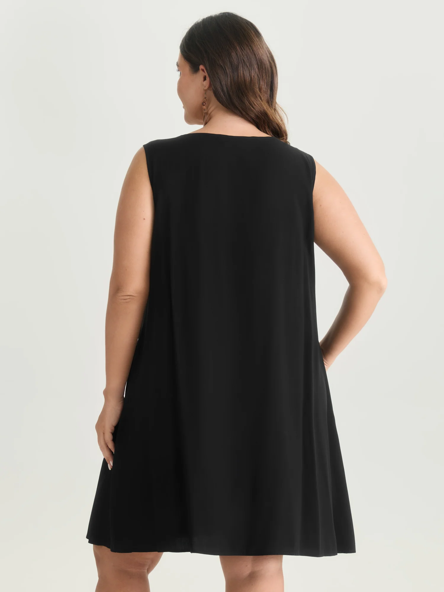 Boho Embroidered Neckline Sleeveless Mini Dress - Image 4