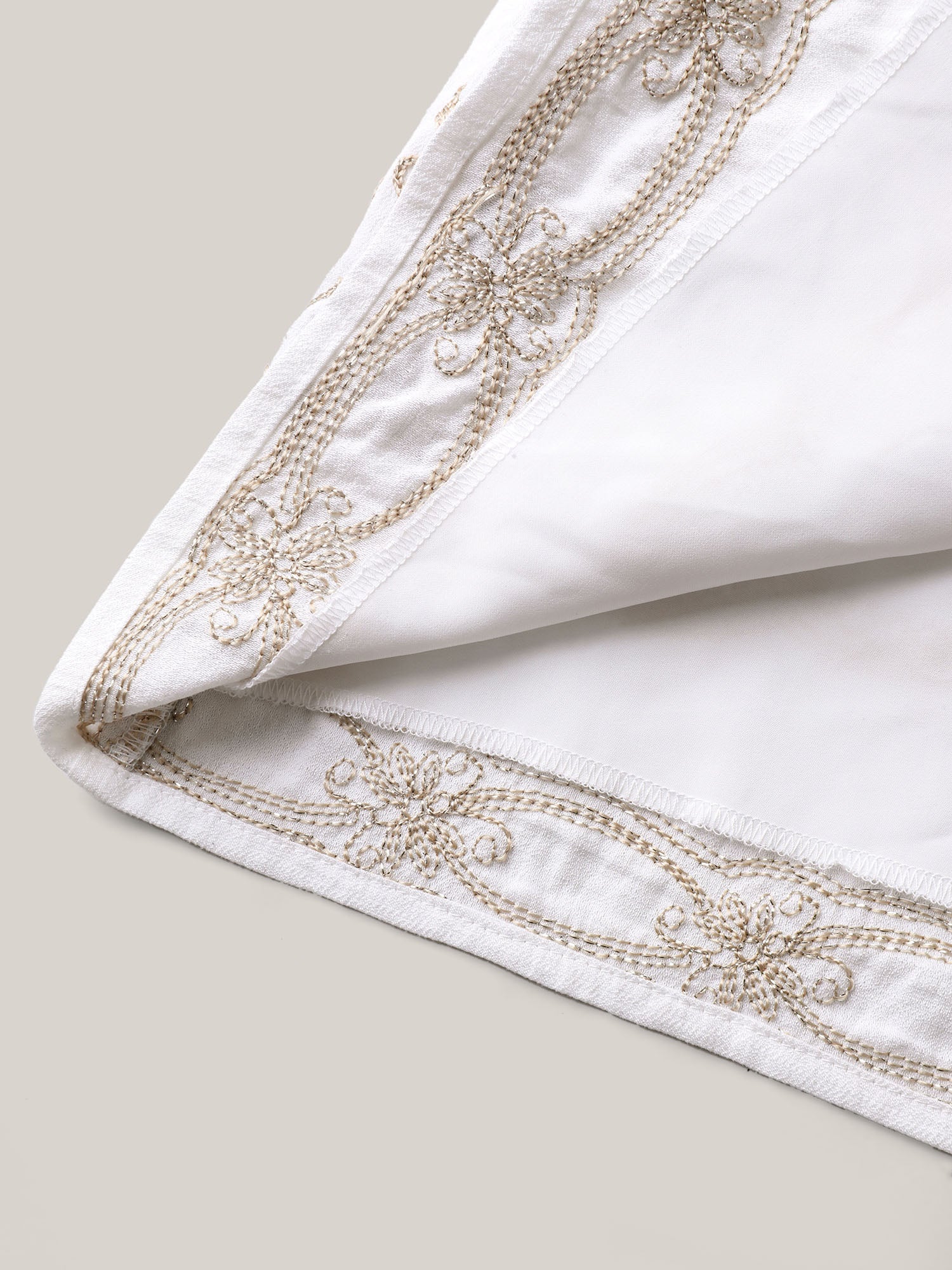 Boho Embroidered Waist Tie Mini Dress - Image 6