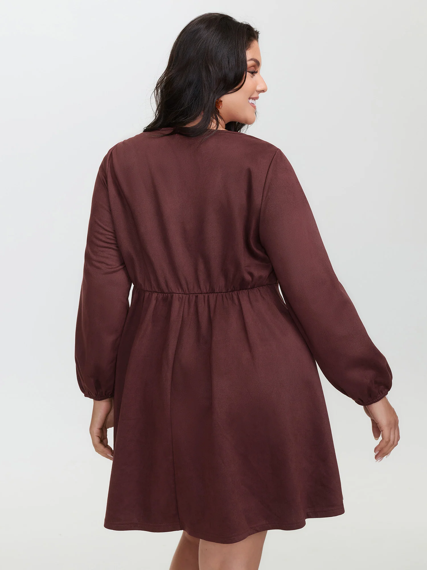Boho Embroidery Notched Neckline Mini Dress - Image 4