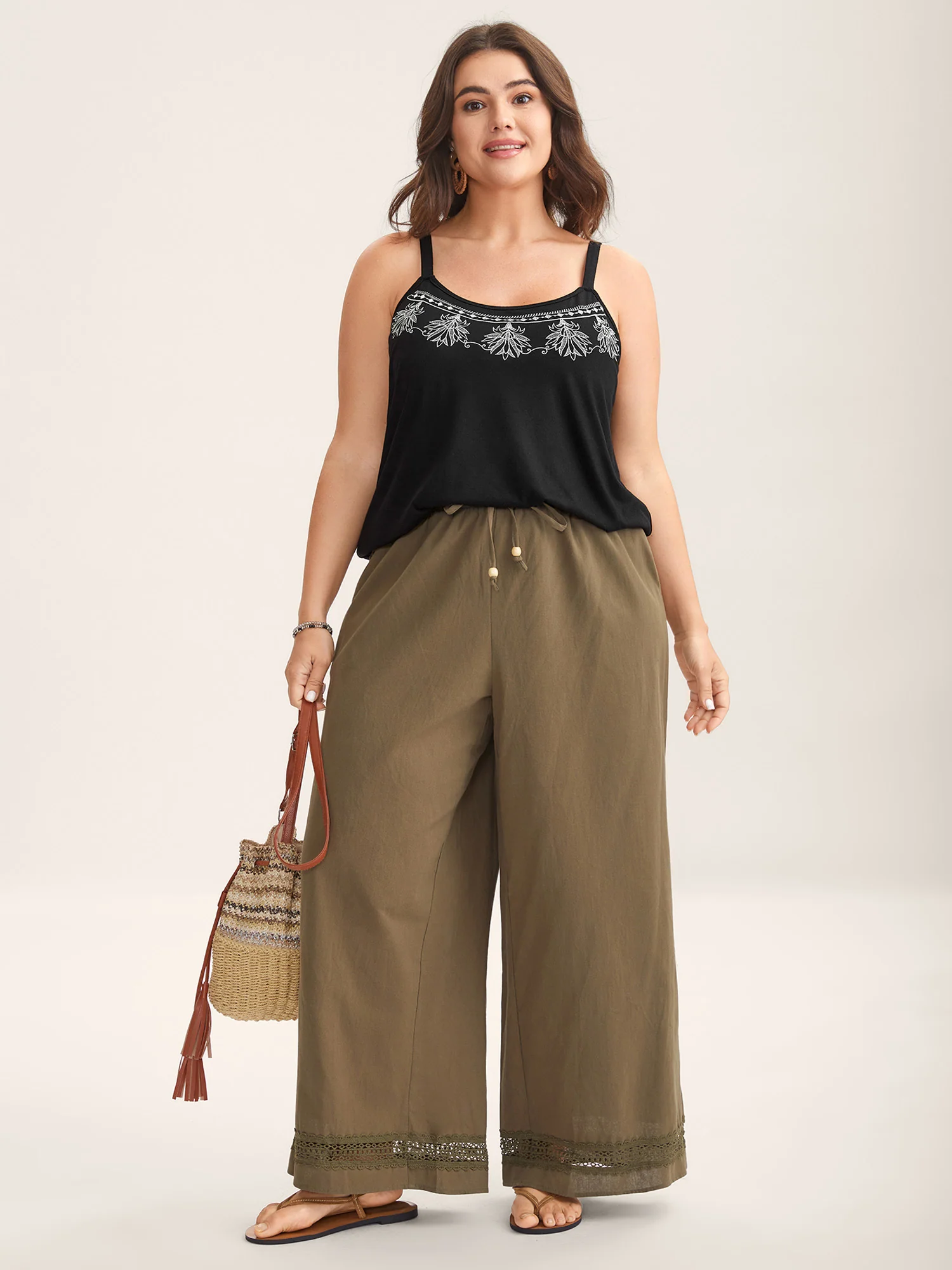 Boho Embroidery Plain Tank Top - Image 3