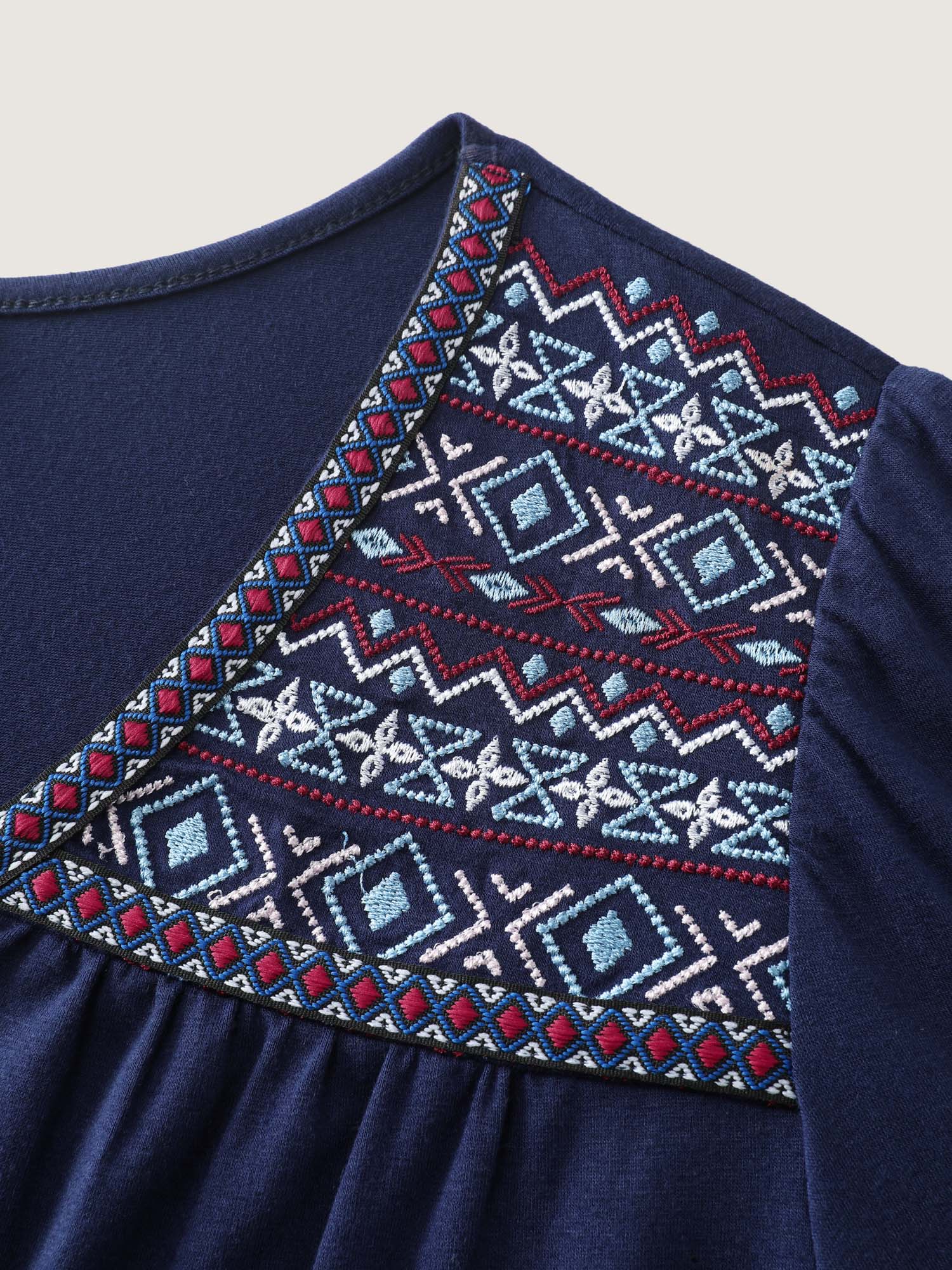 Boho Embroidery Stretchy Knit Top - Image 8