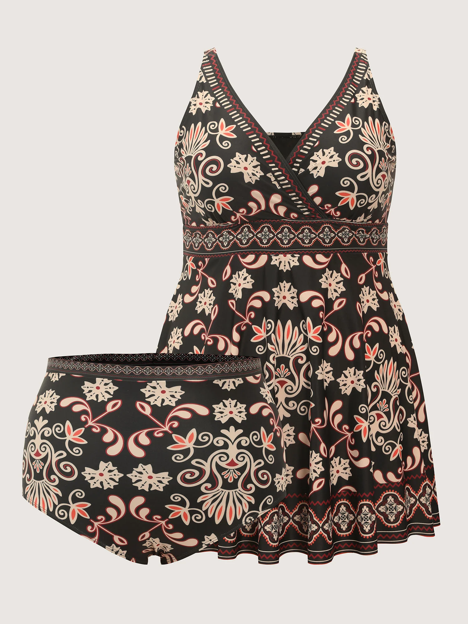 Boho Floral Print Surplice Swim Dress - Image 6