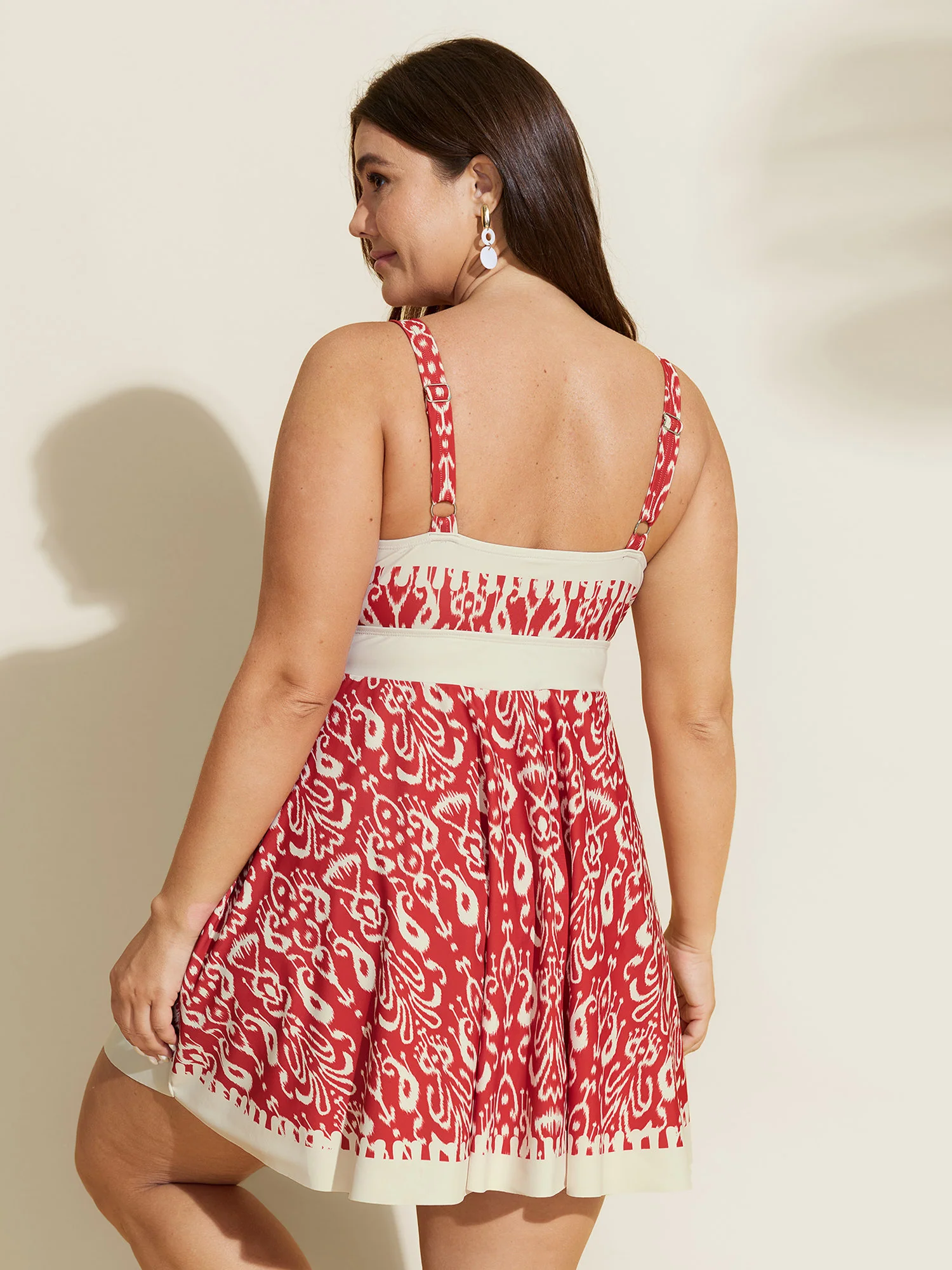 Boho Flower Print Surplice Swim Dress - Image 31