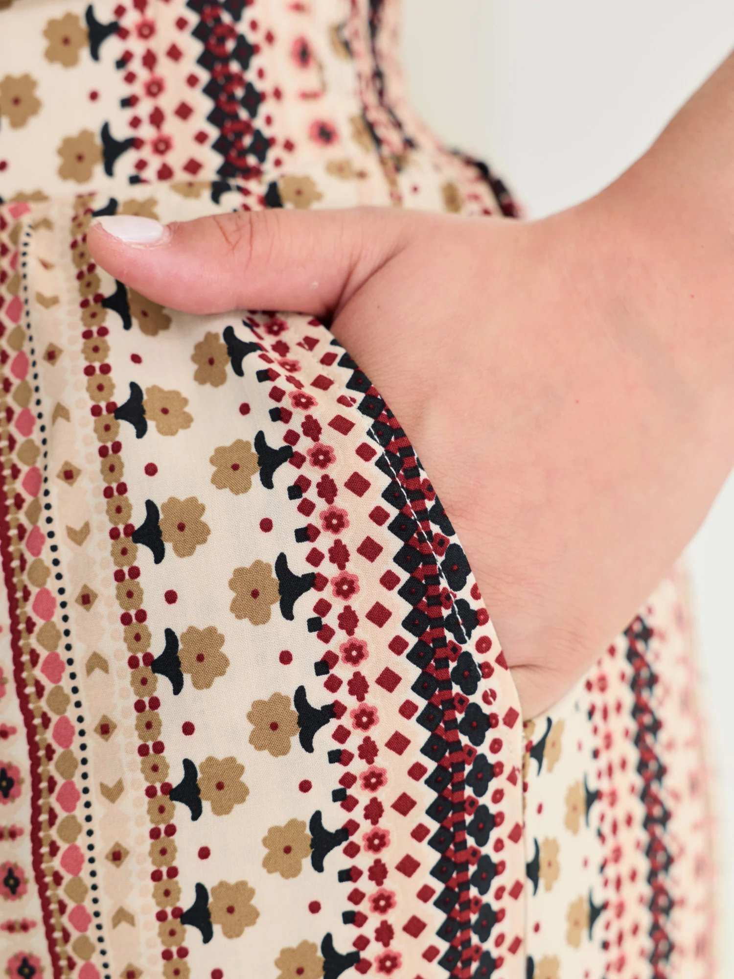 Boho Geometric Pattern Wide-Leg Pants - Image 15