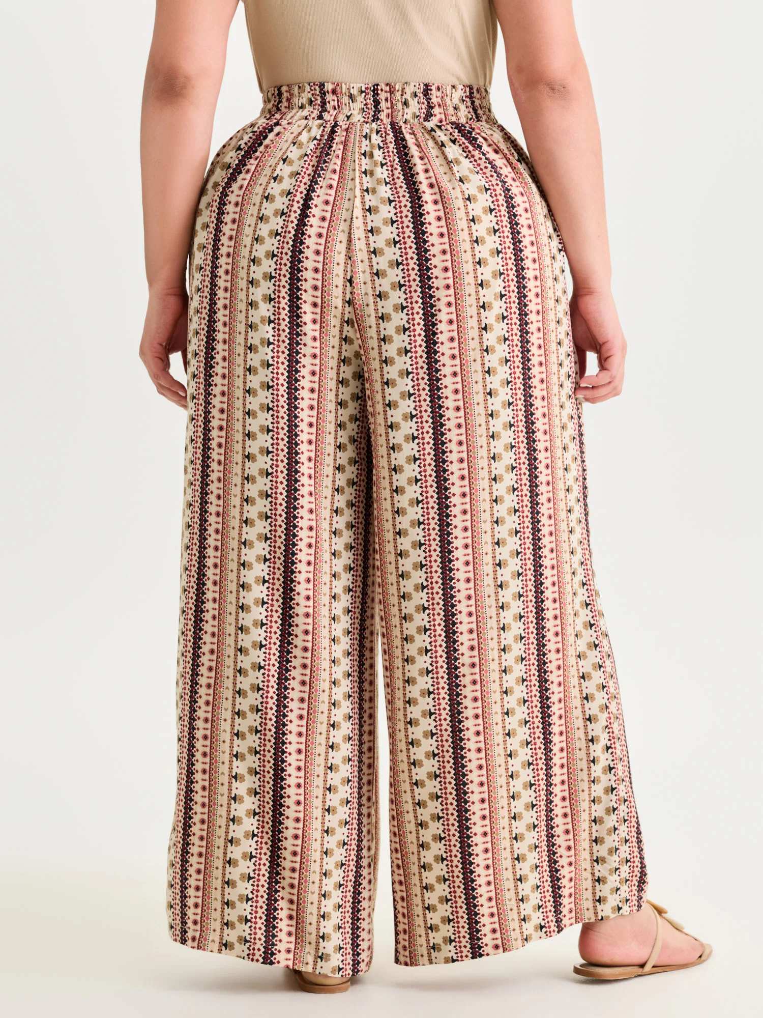 Boho Geometric Pattern Wide-Leg Pants - Image 17