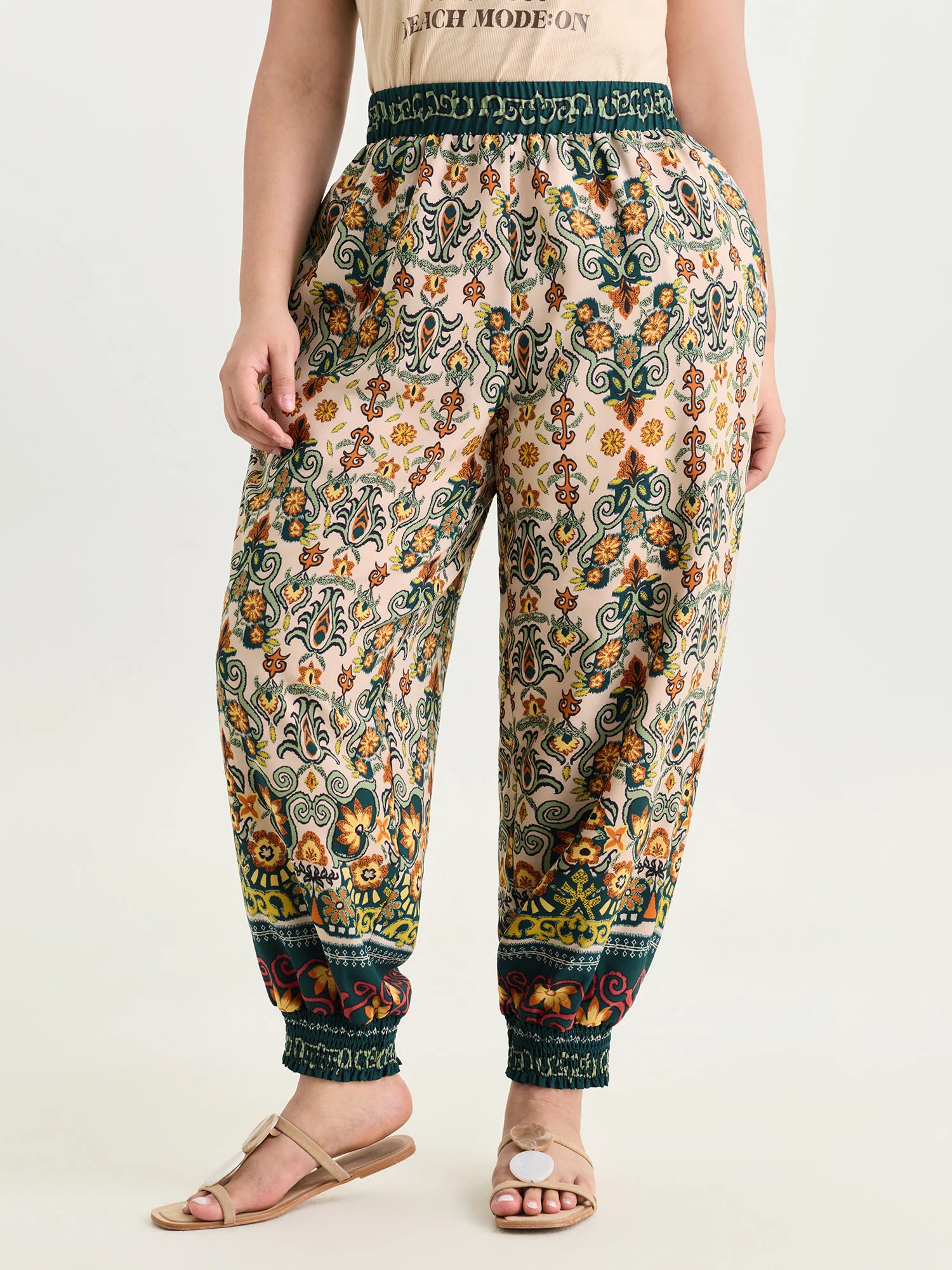 Boho Geometric Print Jogger Pants - Image 2