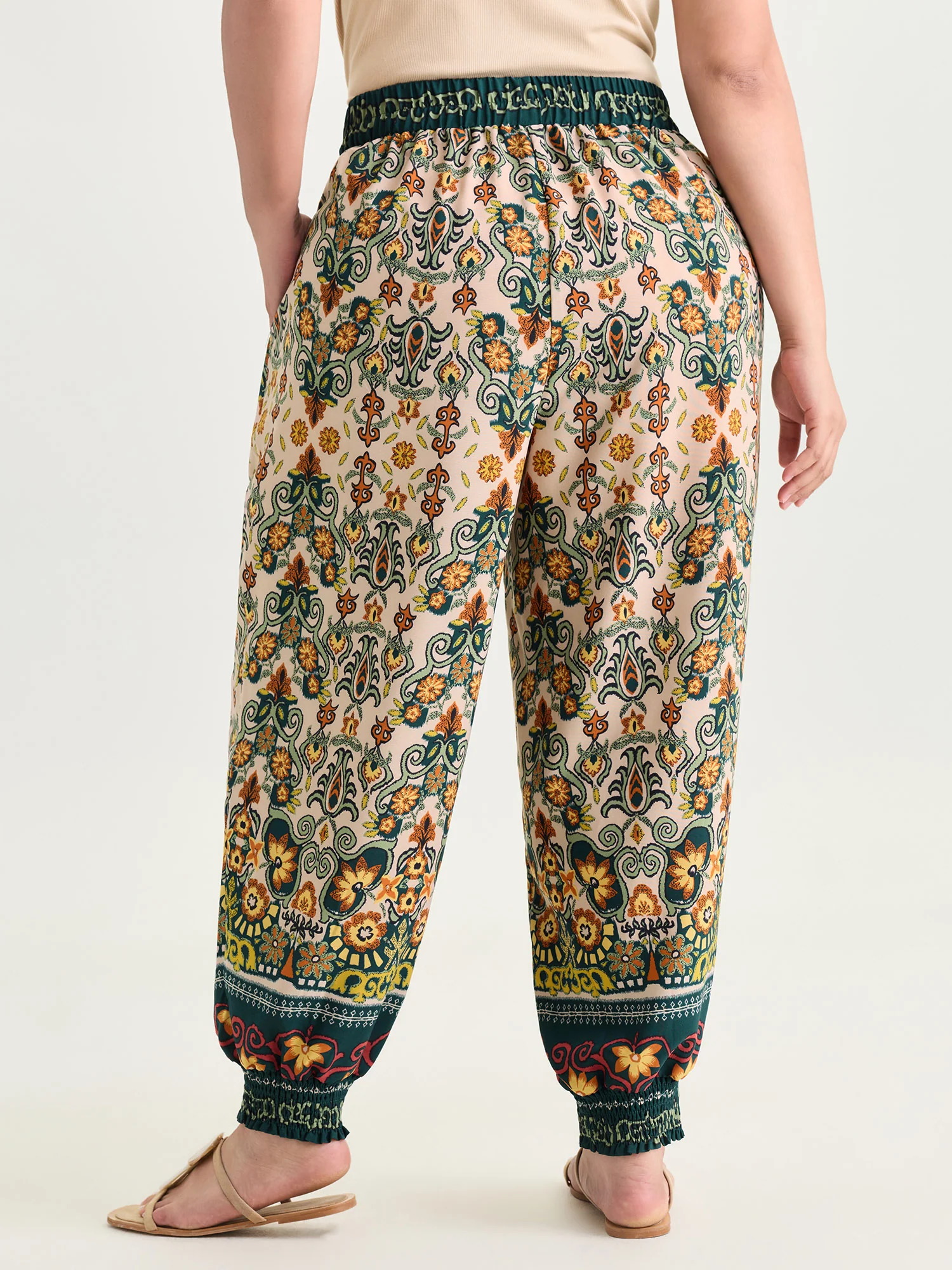 Boho Geometric Print Jogger Pants - Image 5