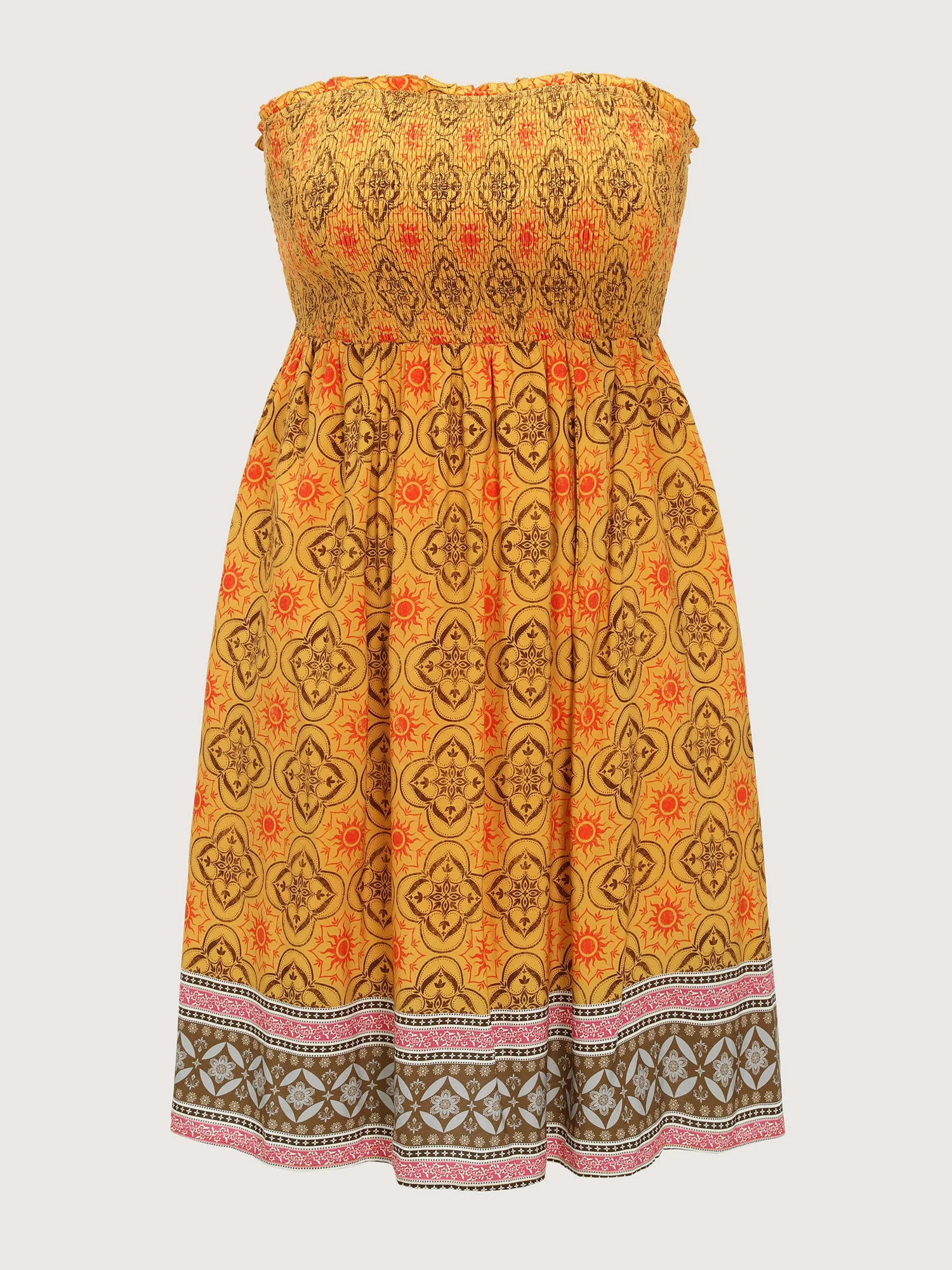 Boho Geometric Print Off-Shoulder Midi Dress - Image 7