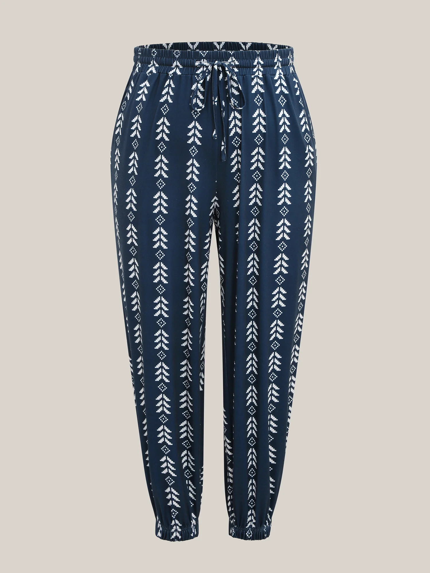 Boho Geometric Print Stretchy Waist Pants - Image 7