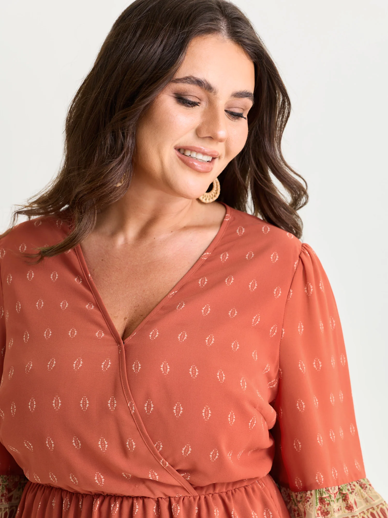 Boho Geometric Print Wrap Maxi Dress - Image 10