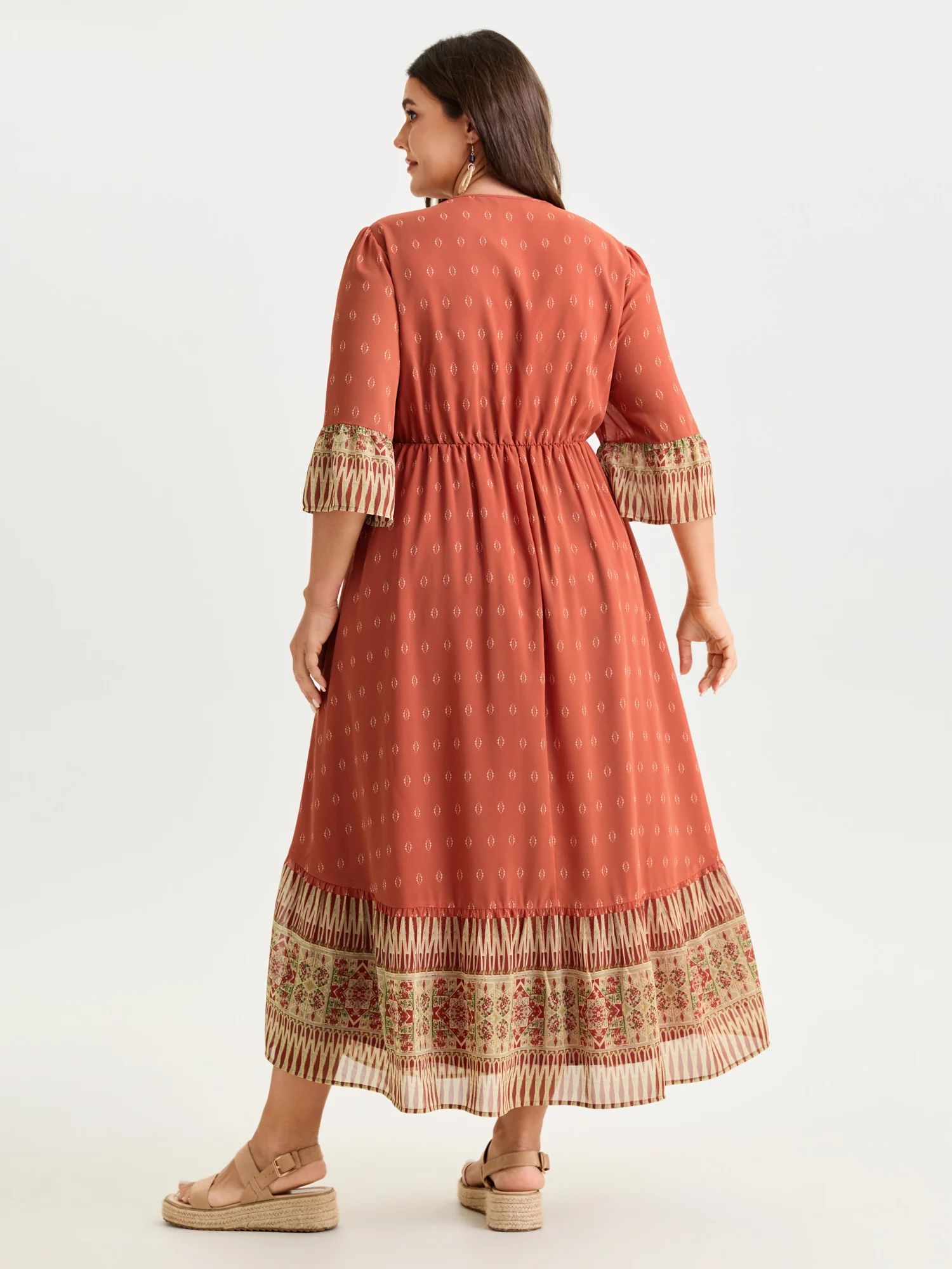 Boho Geometric Print Wrap Maxi Dress - Image 12