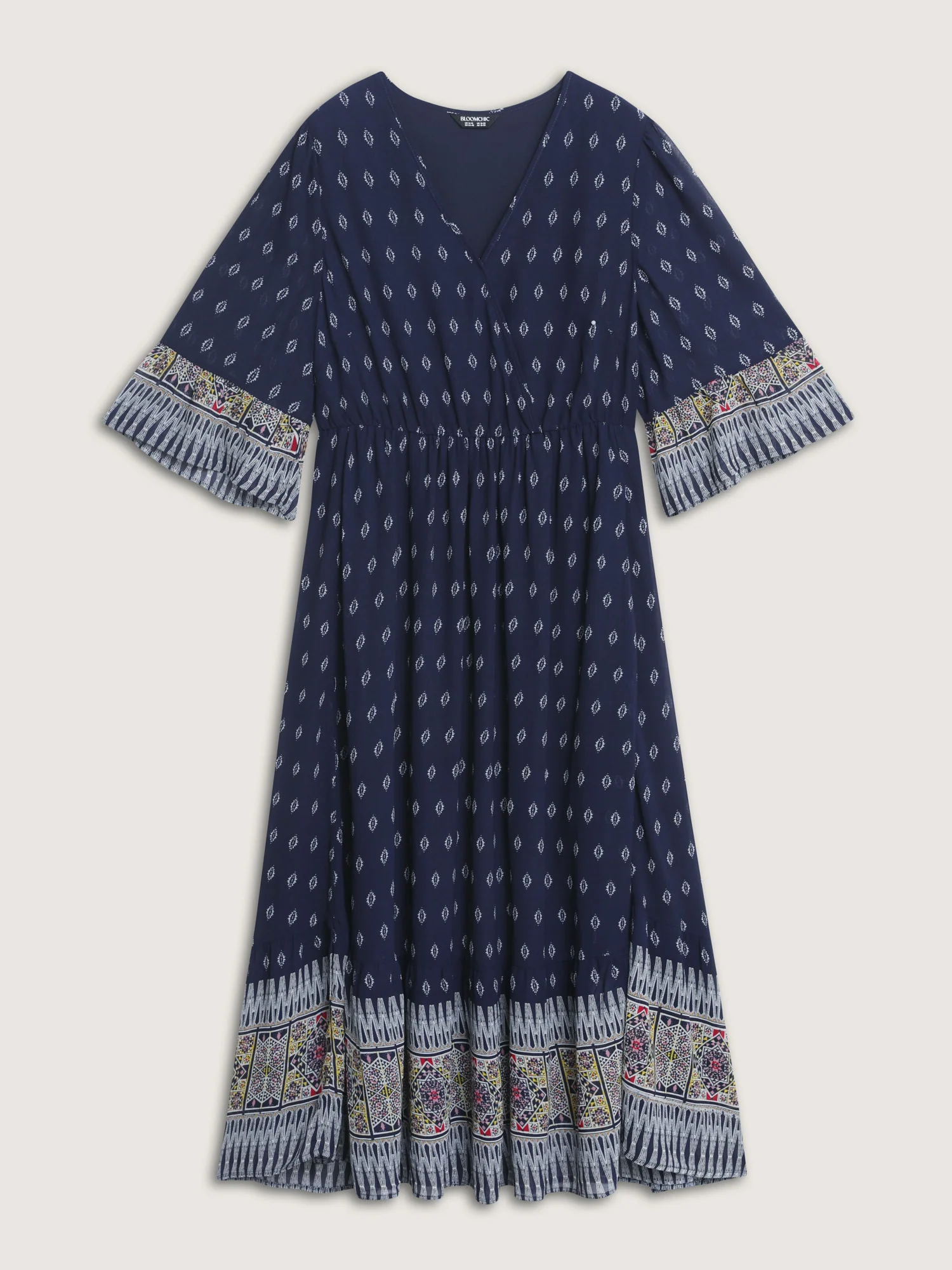Boho Geometric Print Wrap Maxi Dress - Image 8