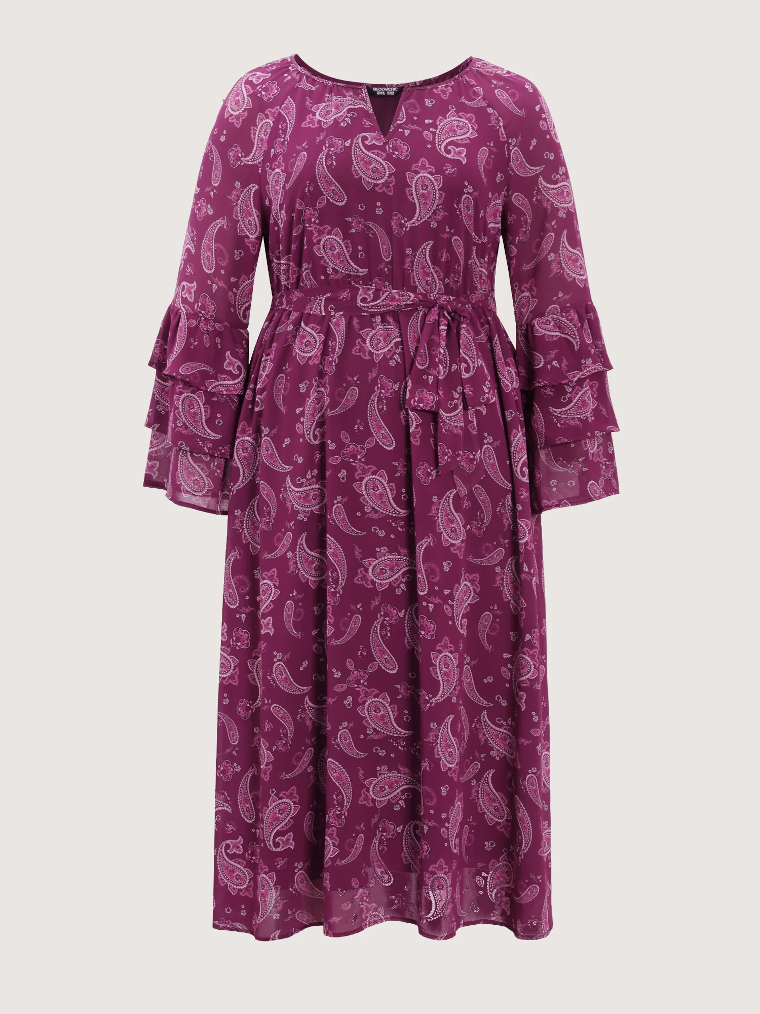 Boho Paisley Print Waist-Tie Maxi Dress - Image 8