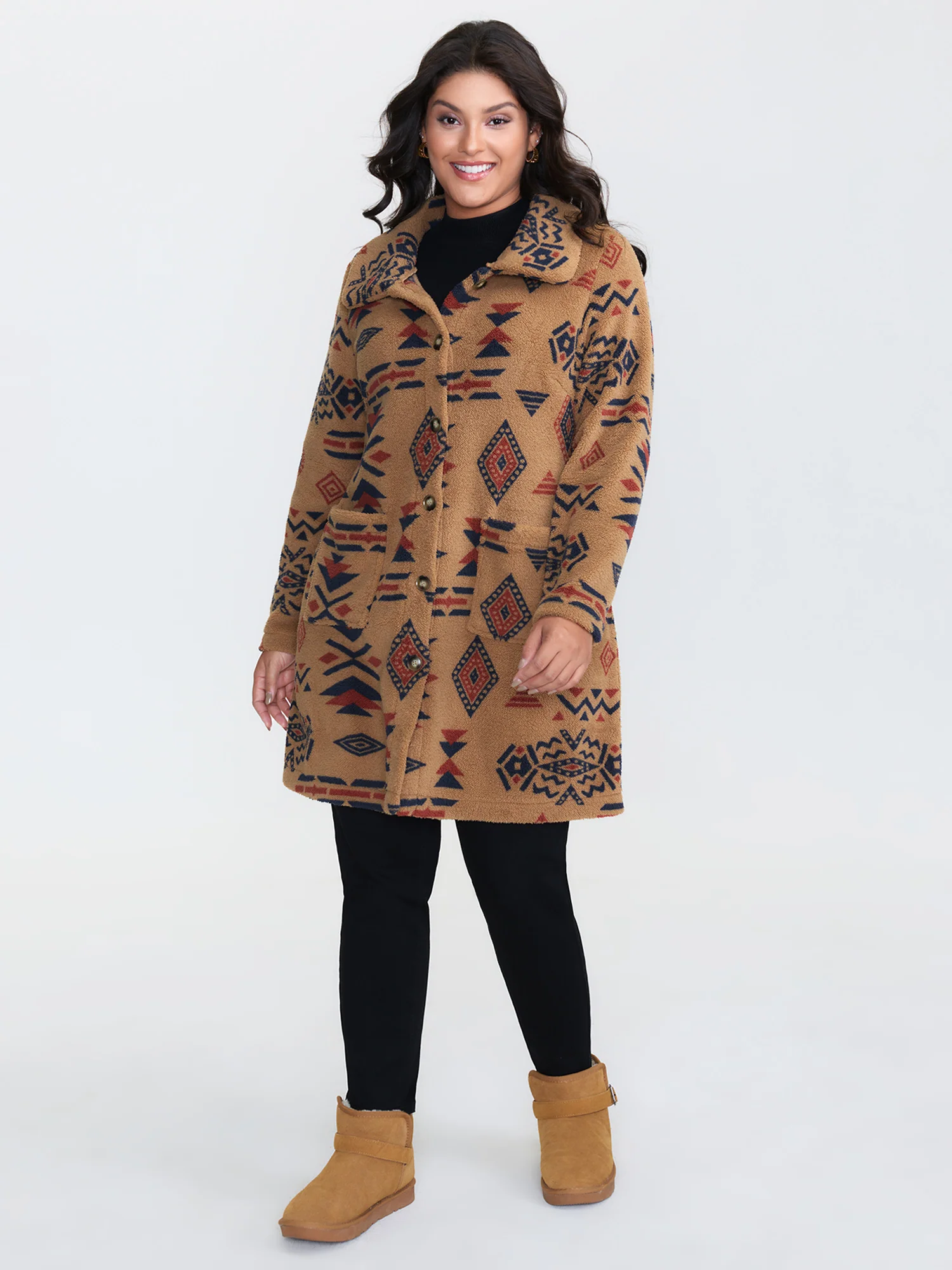Boho Pattern Button-Down Jacket - Image 3