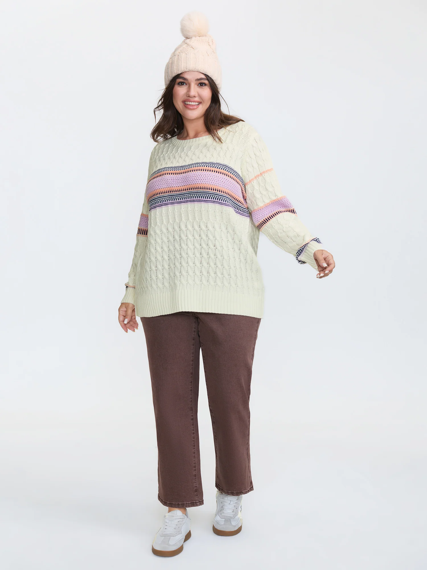 Boho Pattern Jacquard Pullover - Image 2