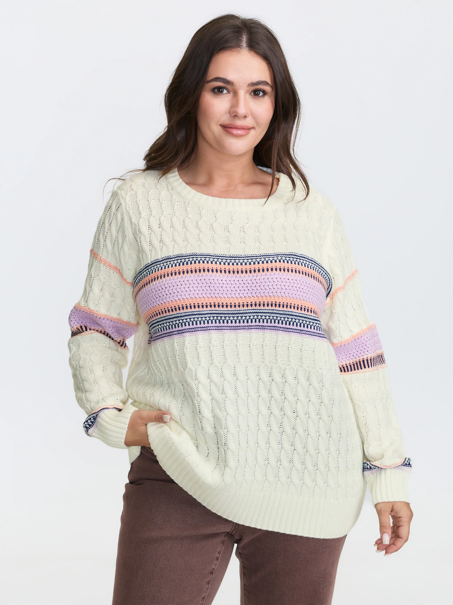 Boho Pattern Jacquard Pullover - Image 3