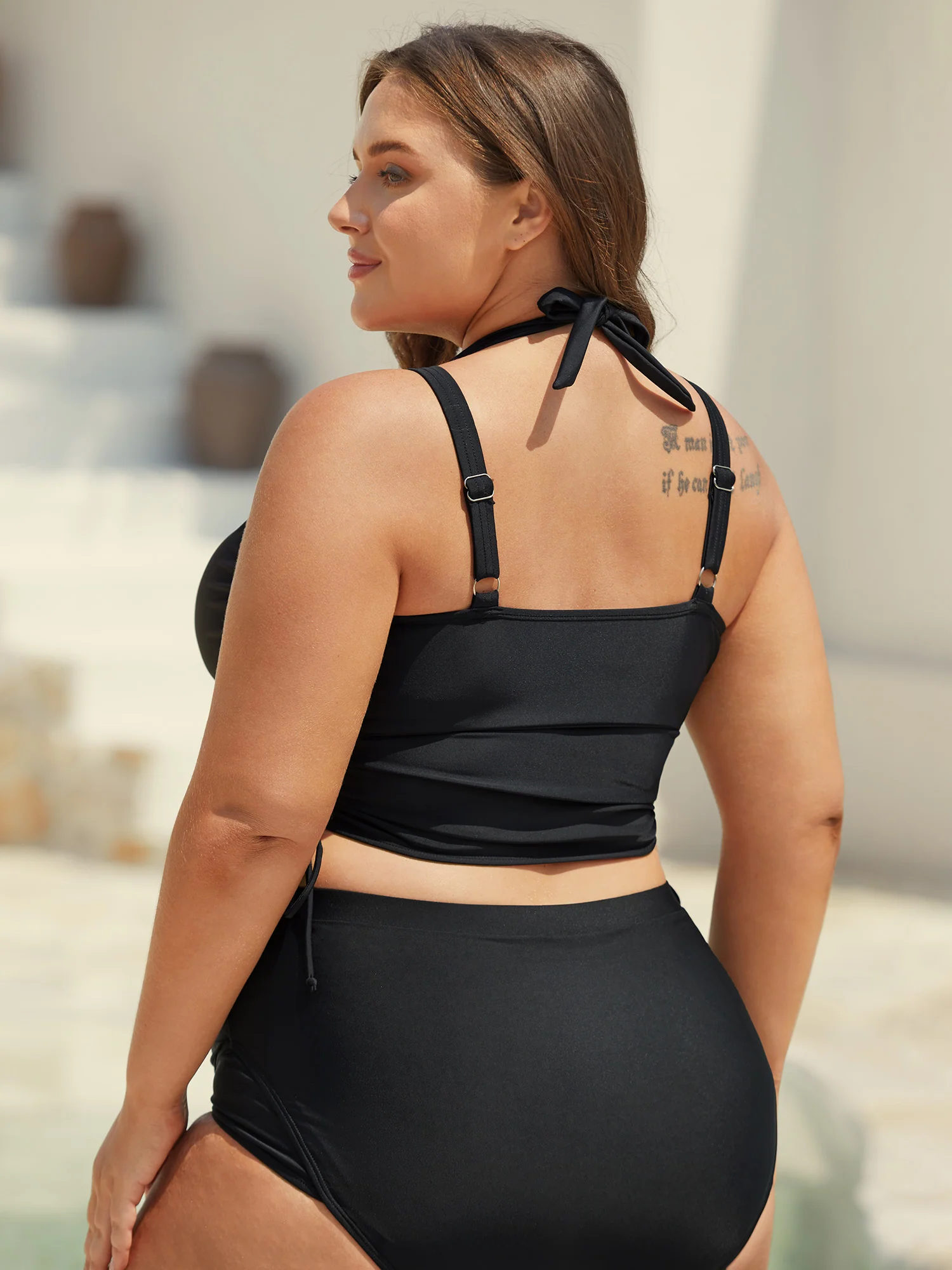 Boho Print Adjustable Drawstrings Swim Tankini - Image 4