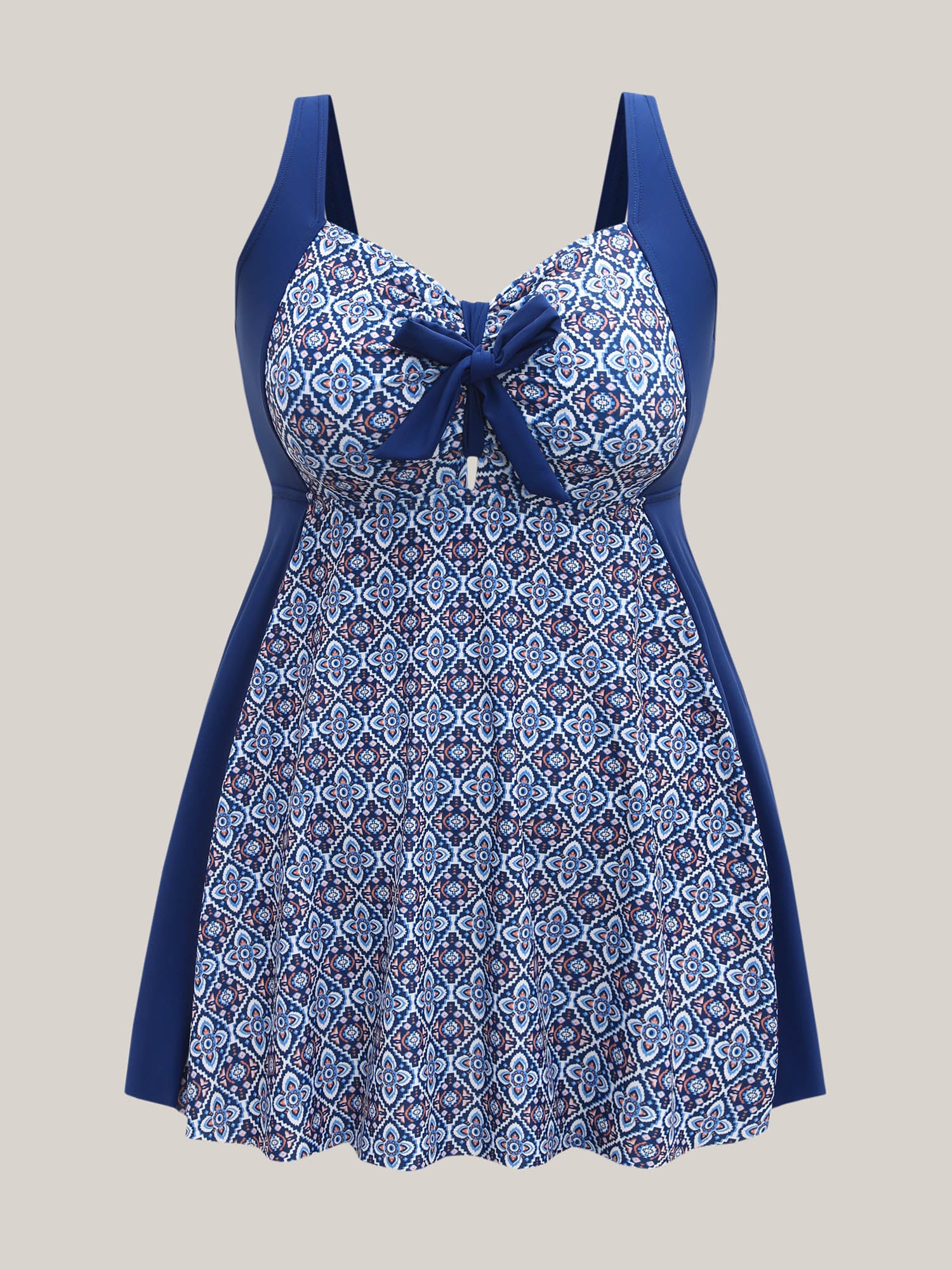 Boho Print Adjustable Front Knot Swim Dress - Image 6